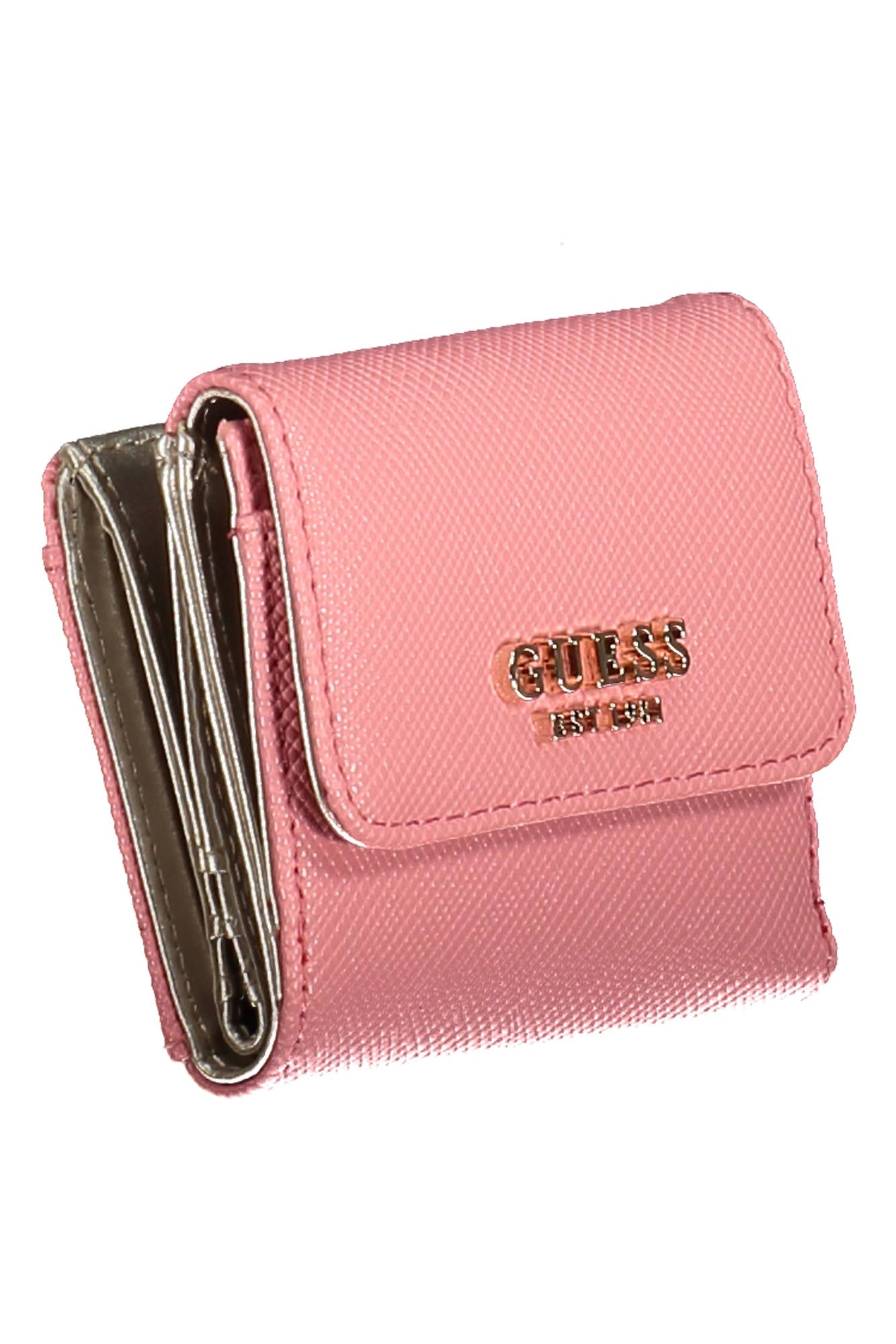 Guess Jeans Pink Polyurethane Wallet - Fizigo