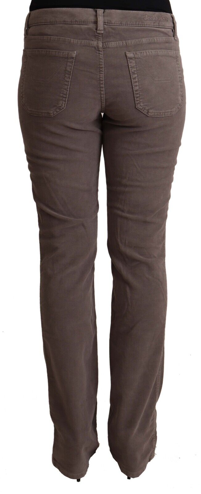 Jeckerson Brown Cotton Low Waist Iconic Patches Leg Denim Jeans - Fizigo