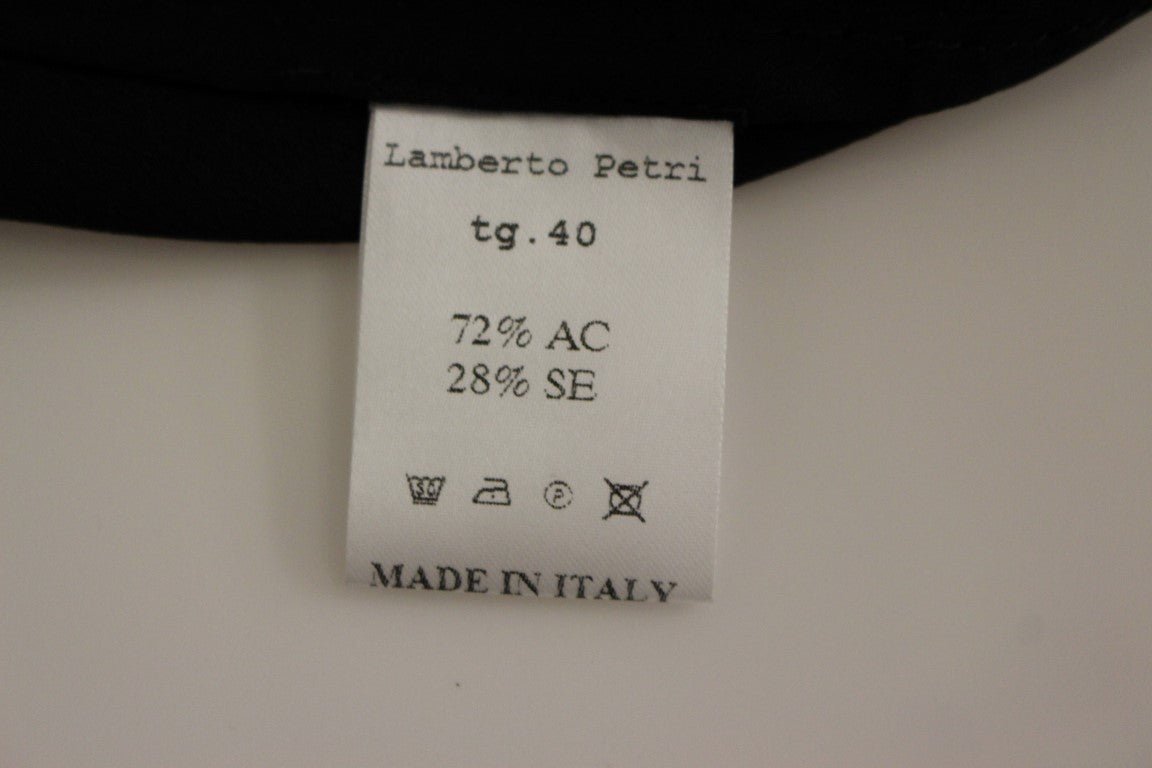 Lamberto Petri Black Yellow Silk Shift Sheath Coctail Dress - Fizigo