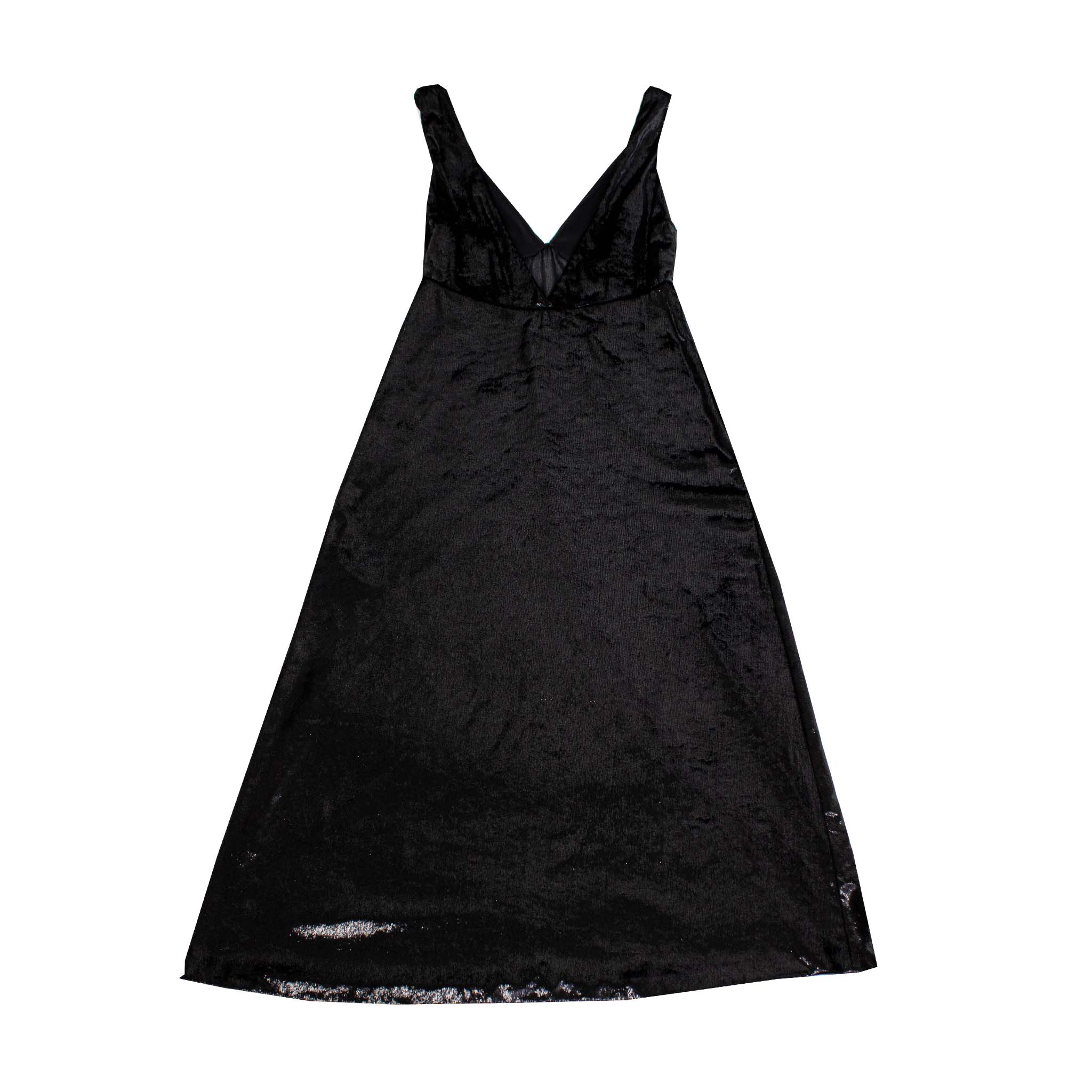 Lardini Black Embellished Velvet effect Dress - Fizigo