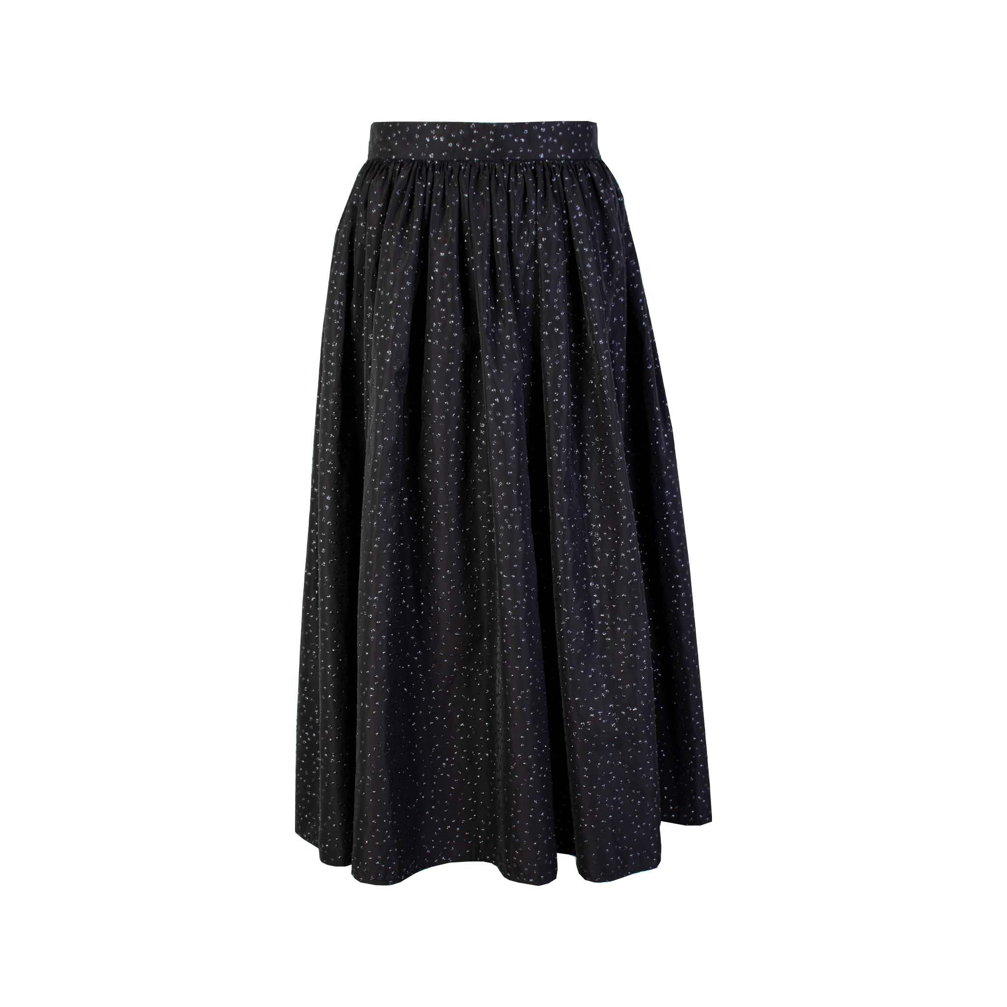 Lardini Black Flared Embellished Skirt - Fizigo