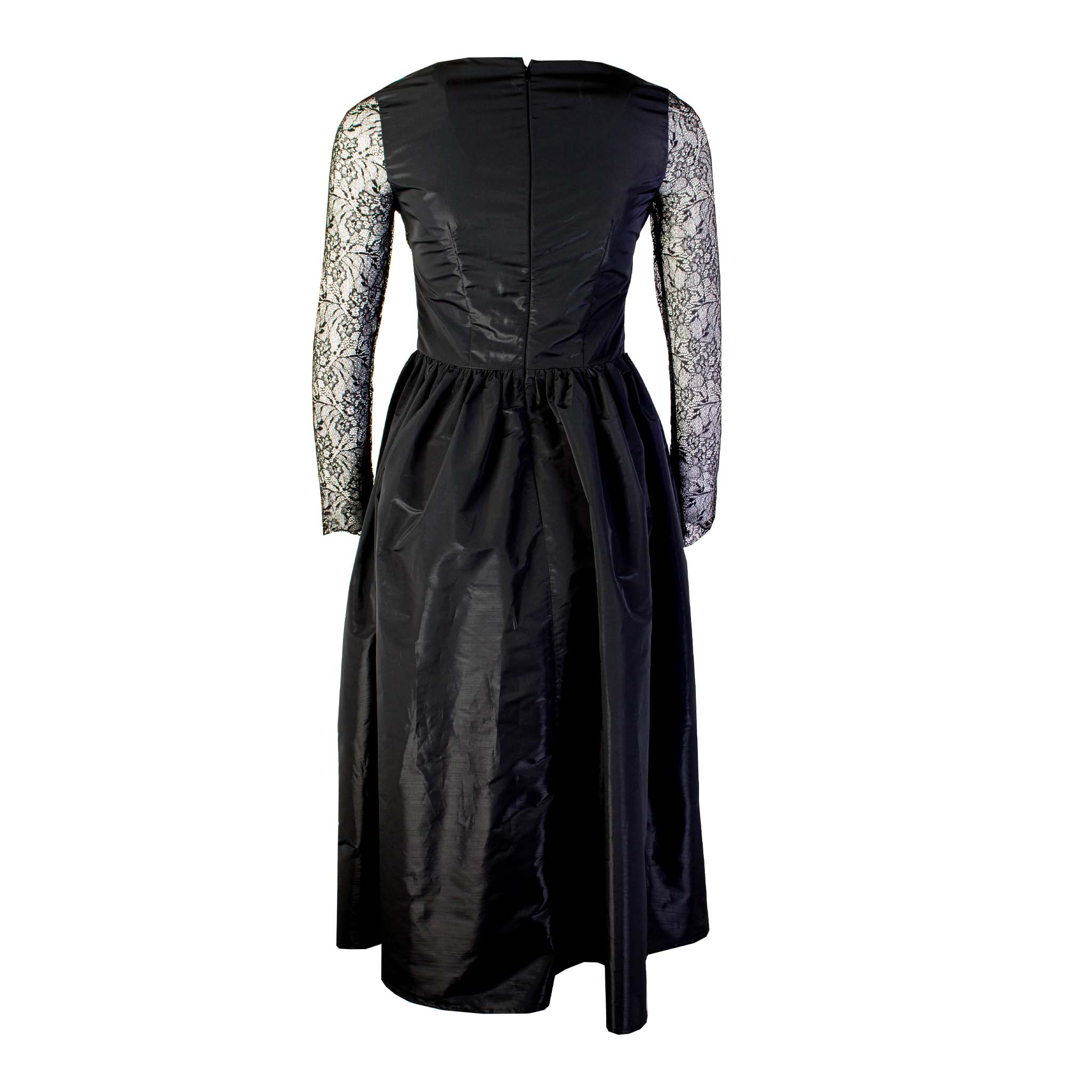 Lardini Black Long Dress with Lace details - Fizigo