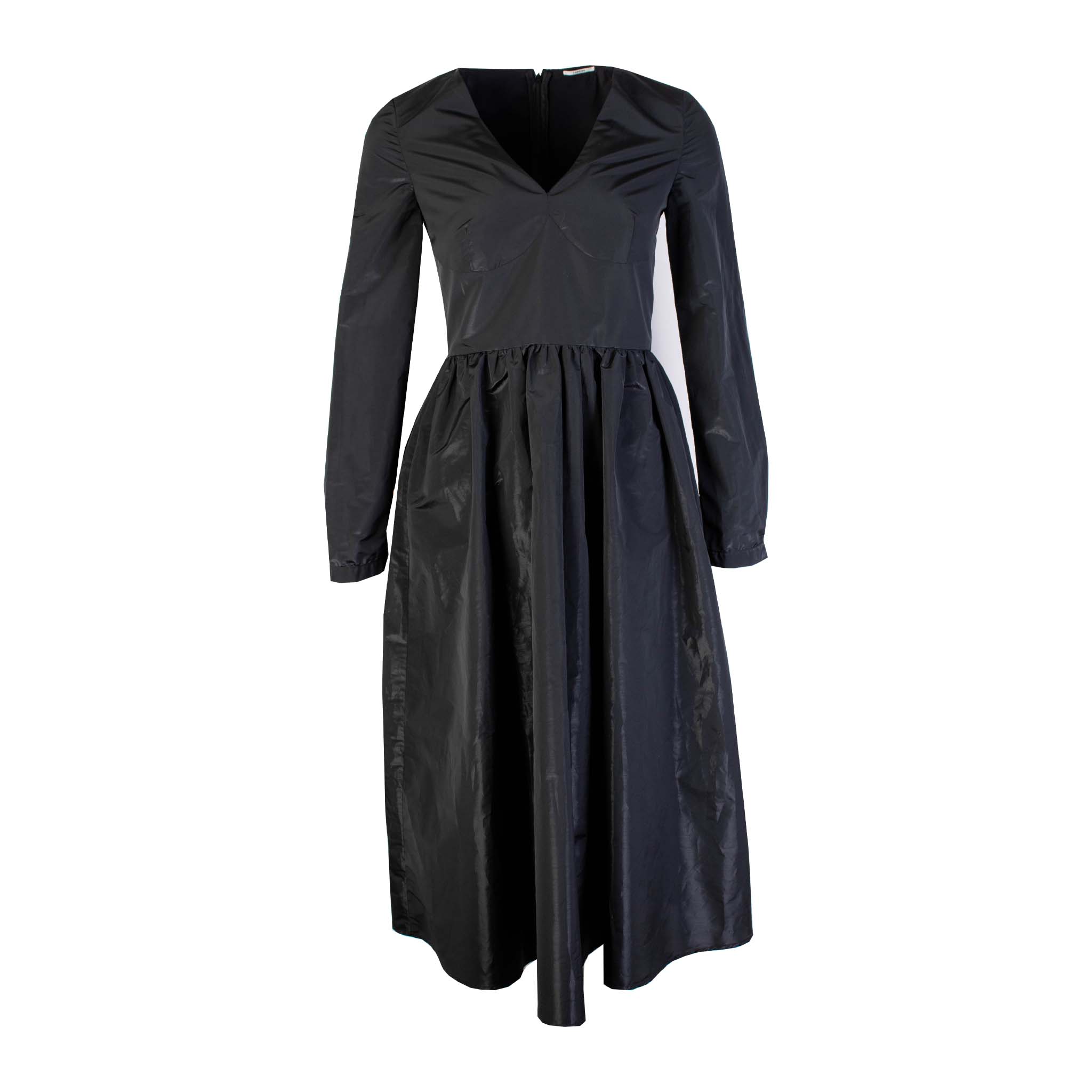 Lardini Black Long Dress with V Neck - Fizigo