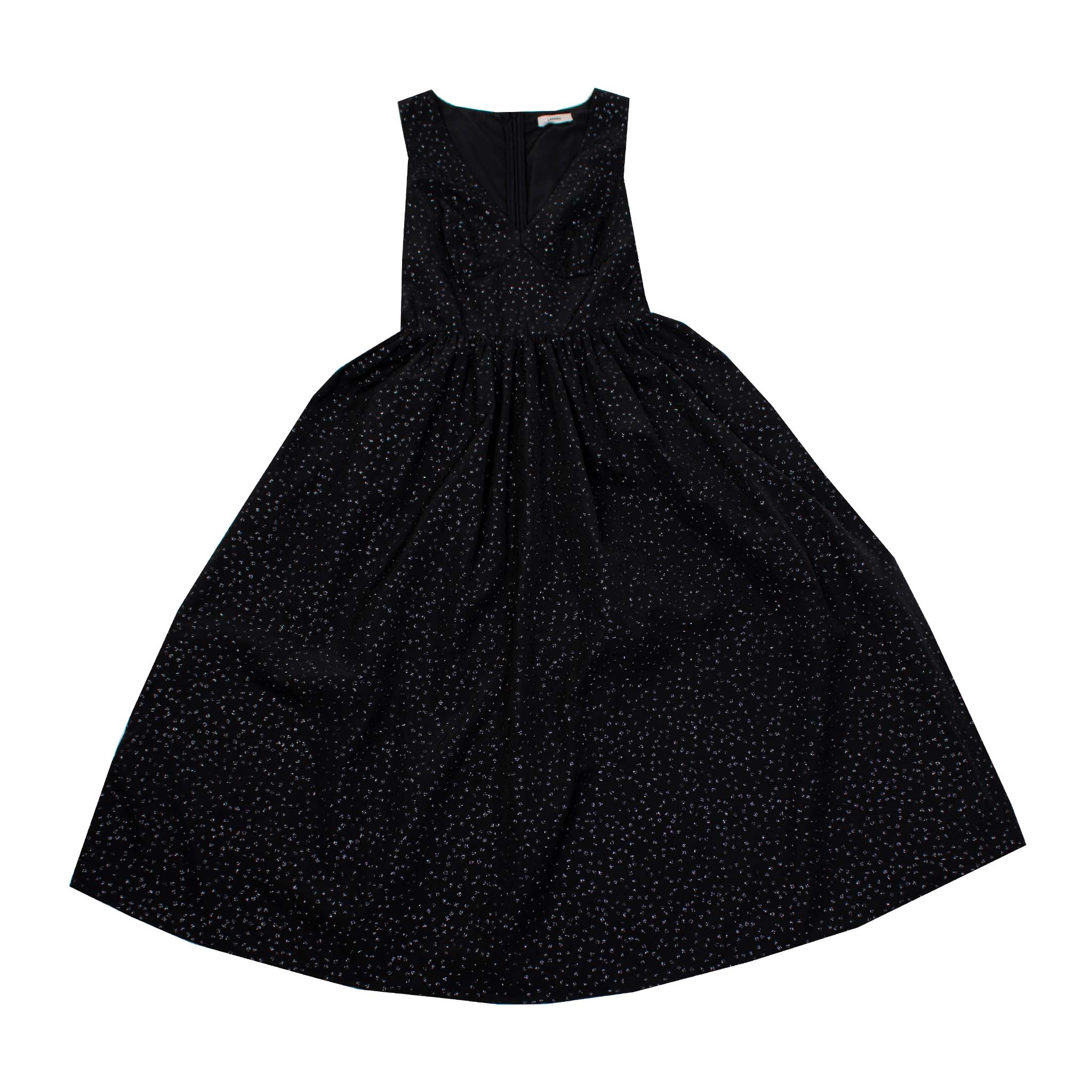 Lardini Black Long Embellished Dress Princess Style - Fizigo