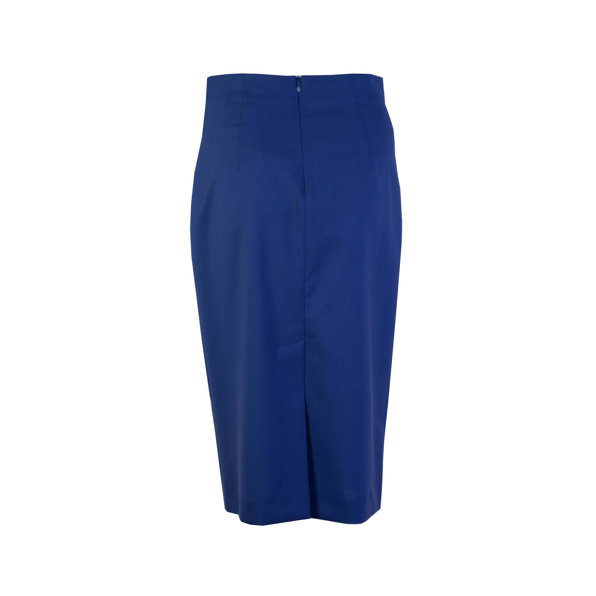 Lardini Blue Pencil Skirt in Wool - Fizigo