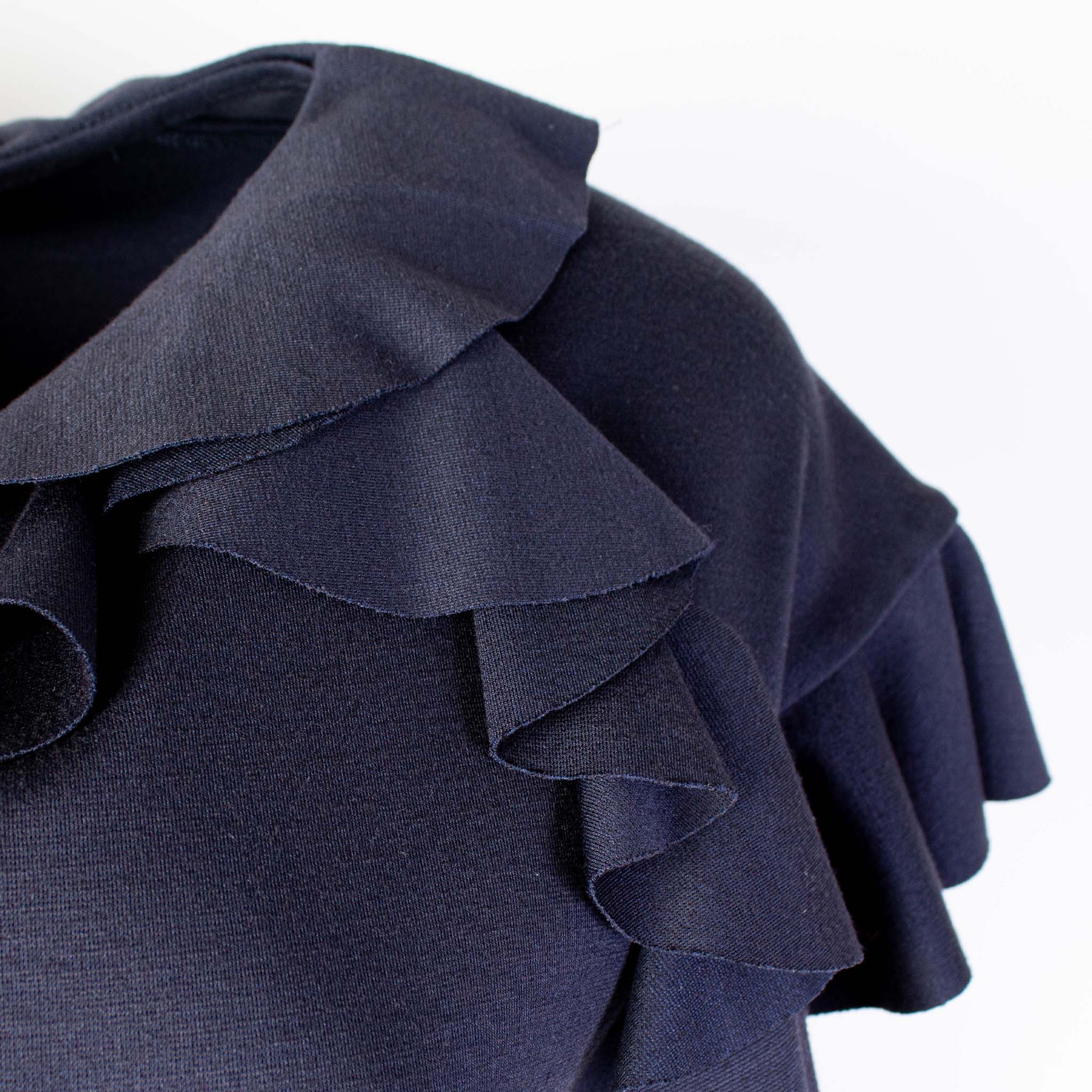 Lardini Blue Pencil Skirt with ruffles detail - Fizigo