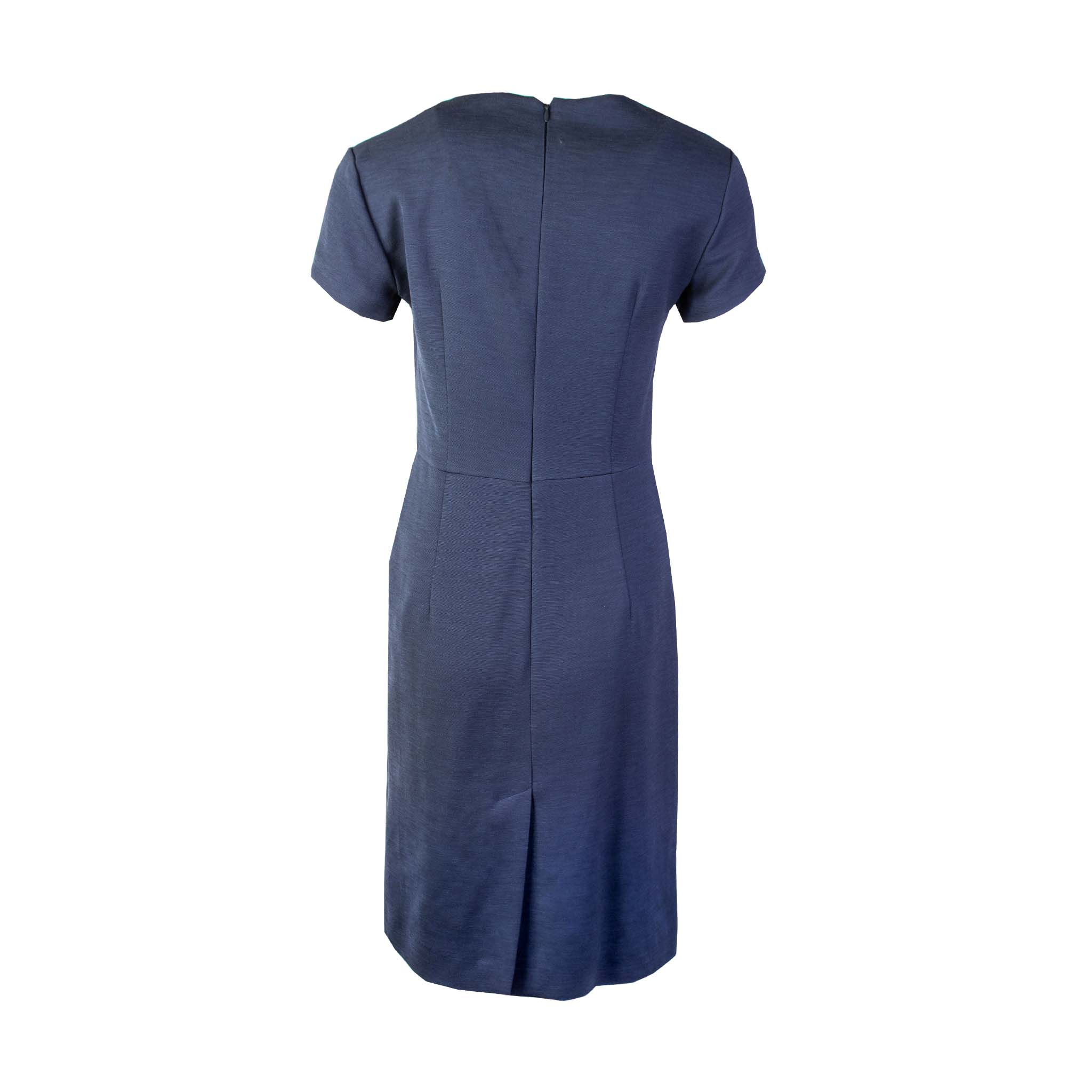 Lardini Blue V-Neck midi lenght Viscose dress - Fizigo