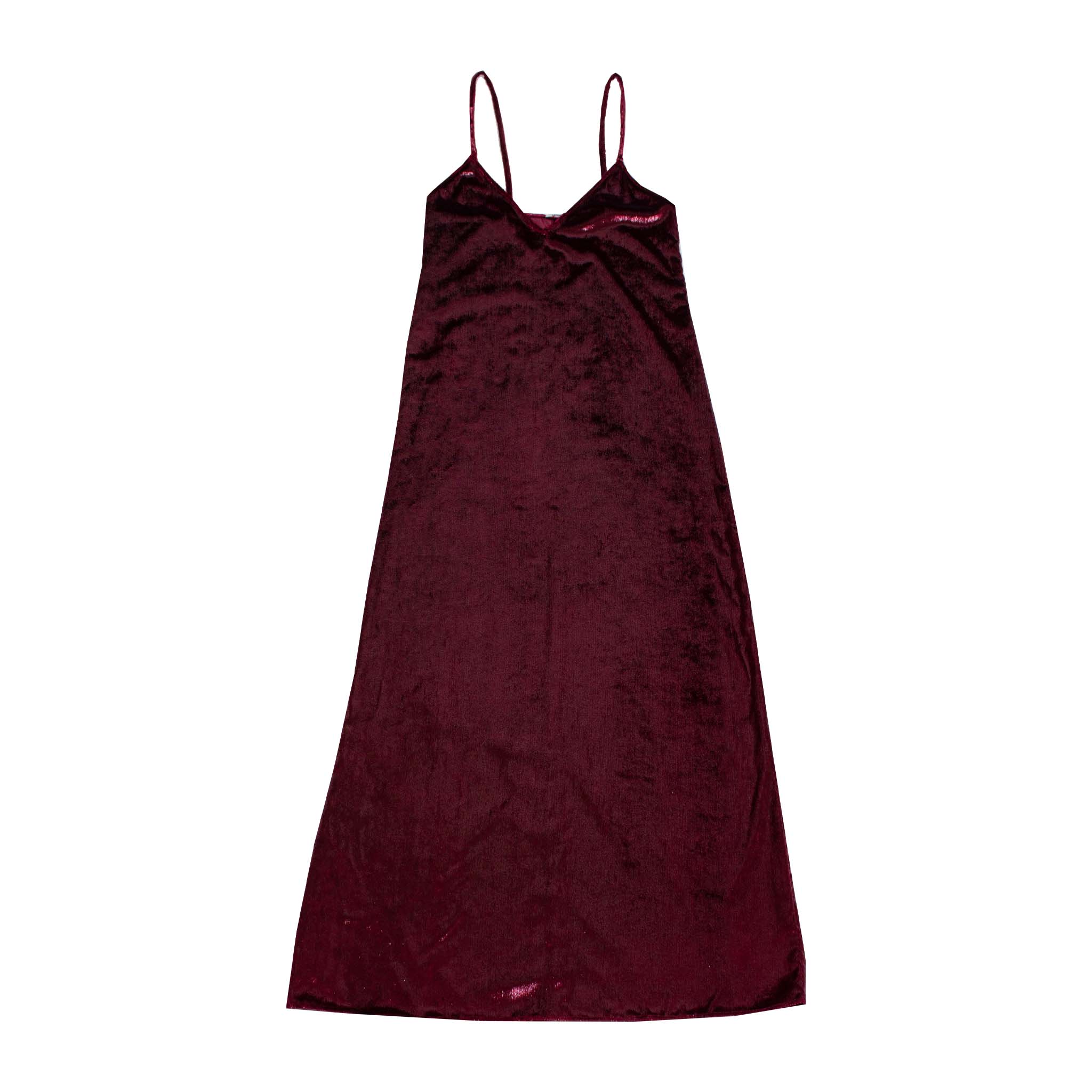 Lardini Bordeaux Straps Long Velvet Dress - Fizigo