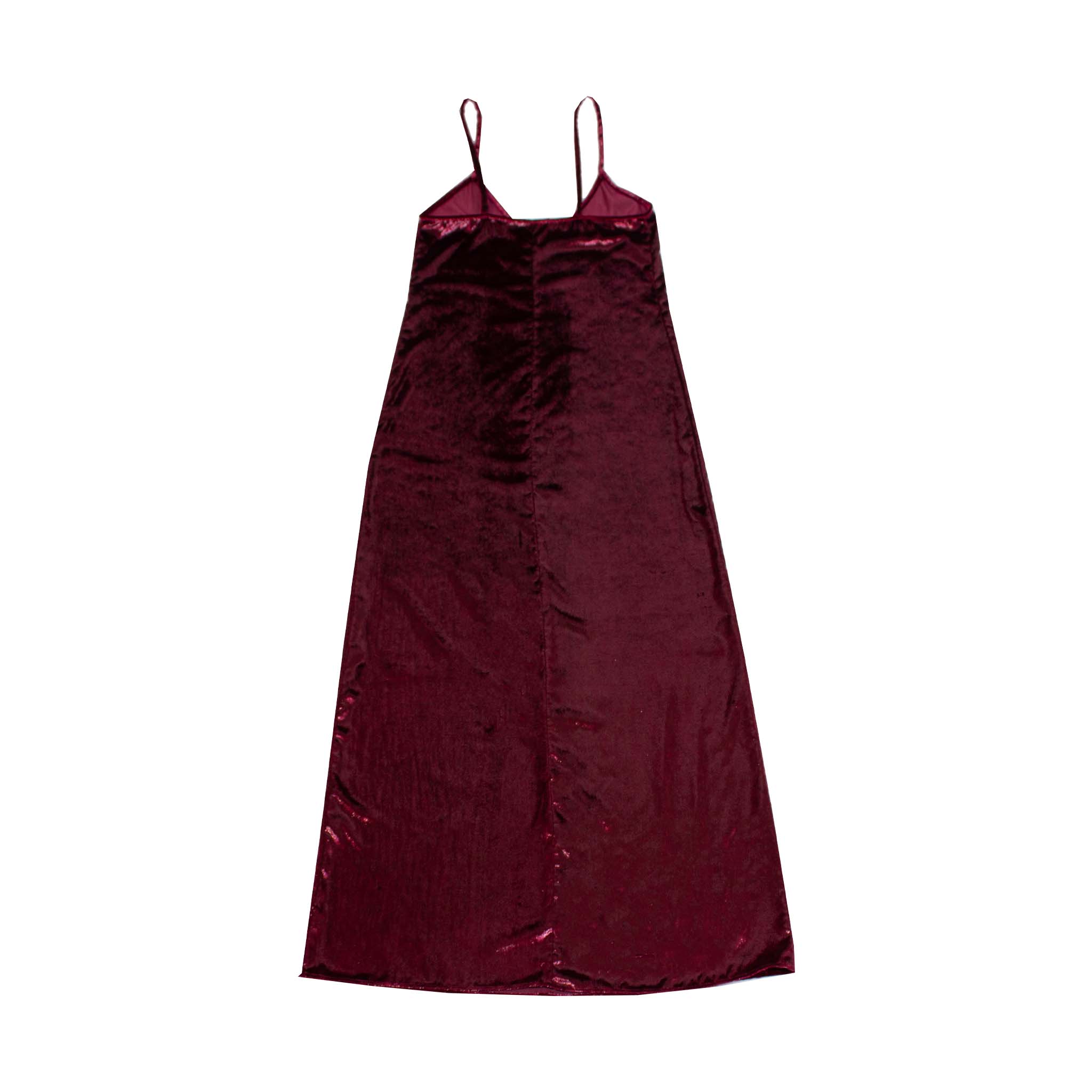 Lardini Bordeaux Straps Long Velvet Dress - Fizigo