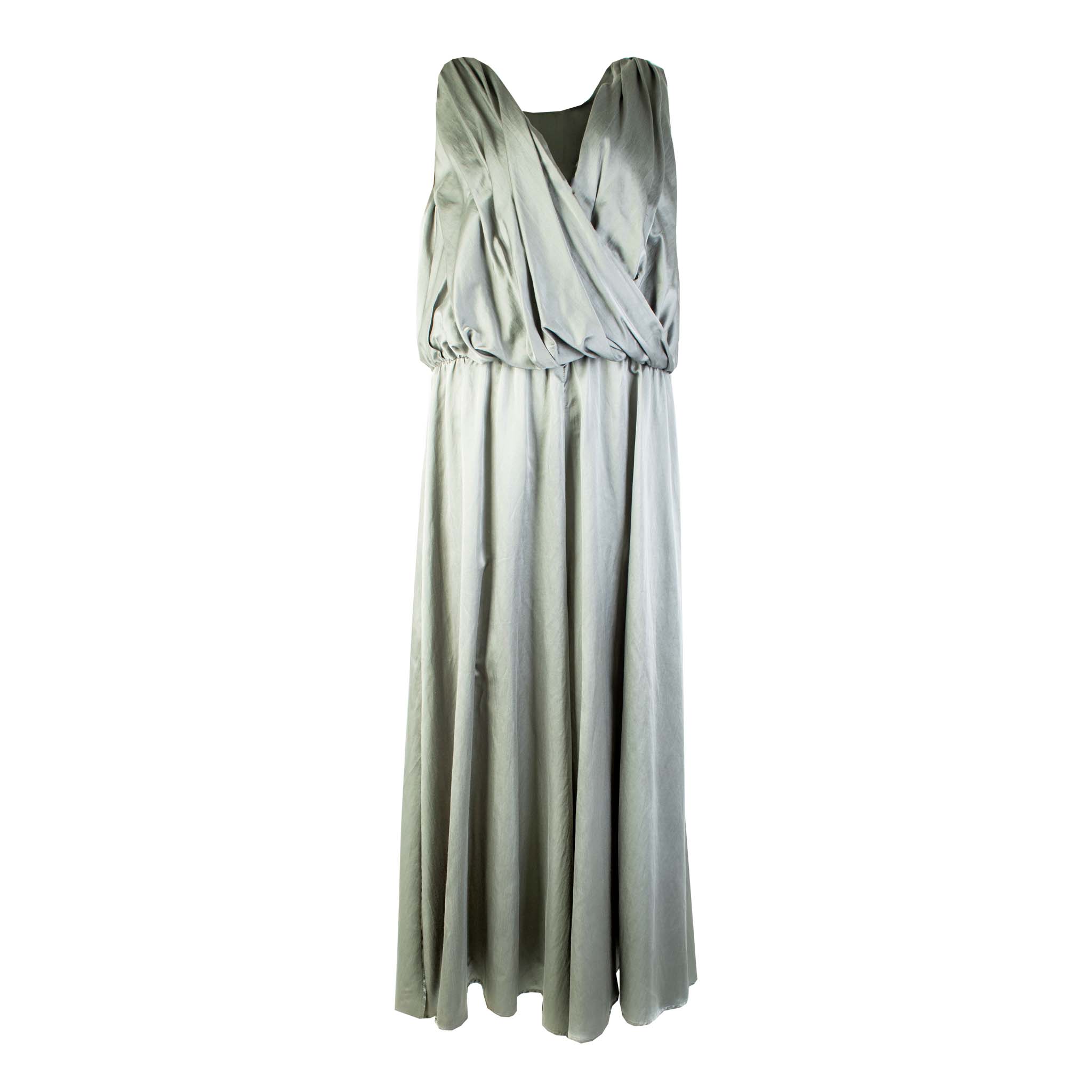 Lardini Grey Elegant Dungarees Silk Dress - Fizigo