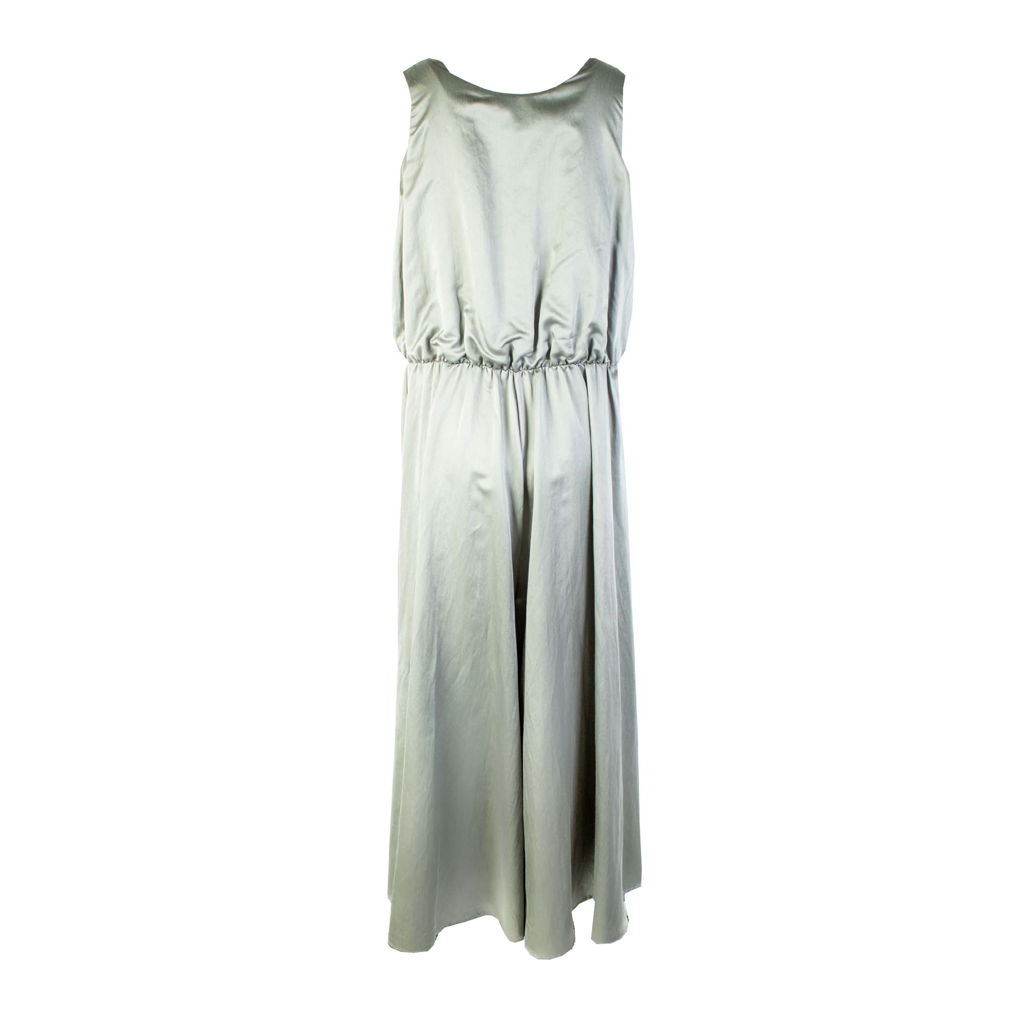 Lardini Grey Elegant Dungarees Silk Dress - Fizigo