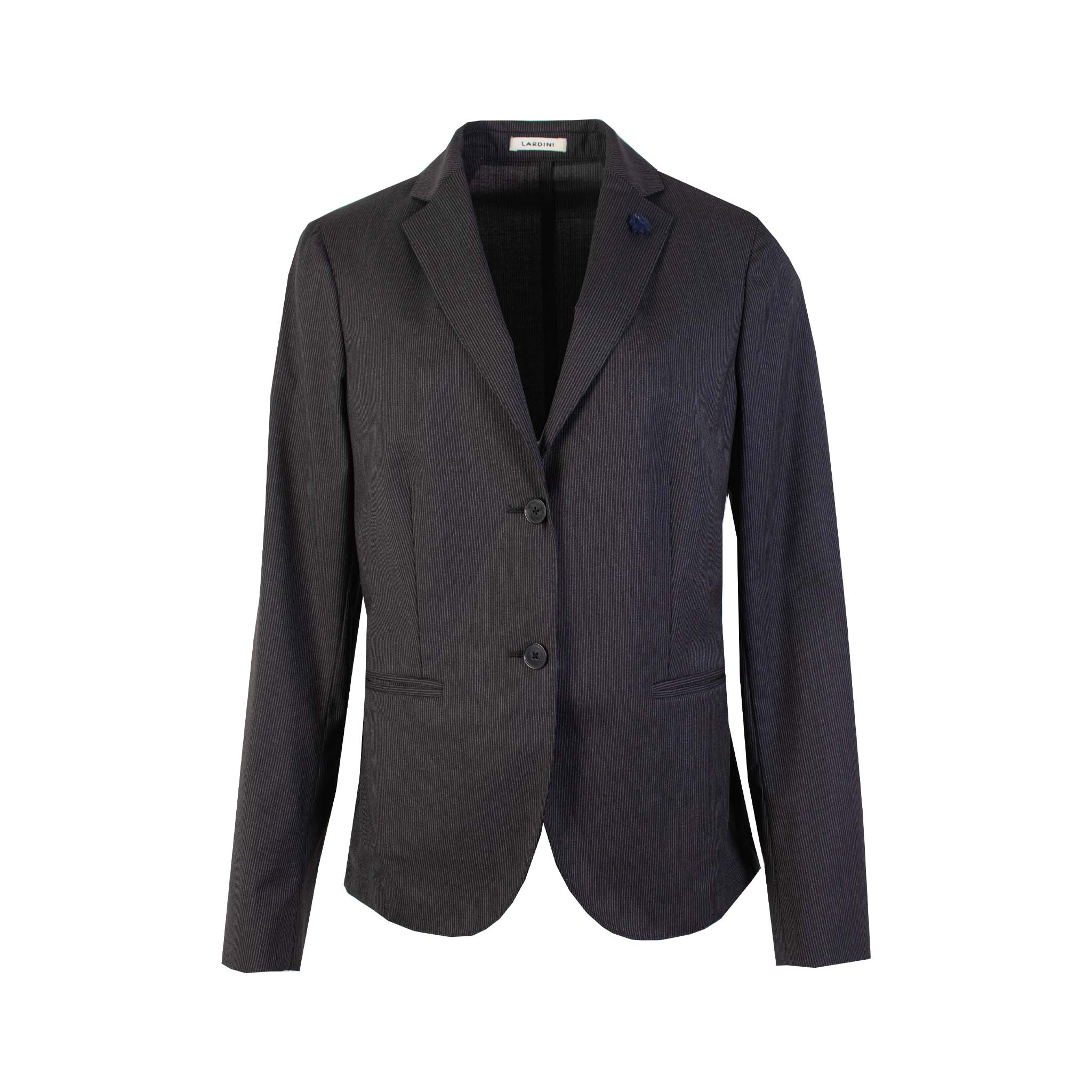 Lardini Grey Pinstripe Wool Jacket - Fizigo