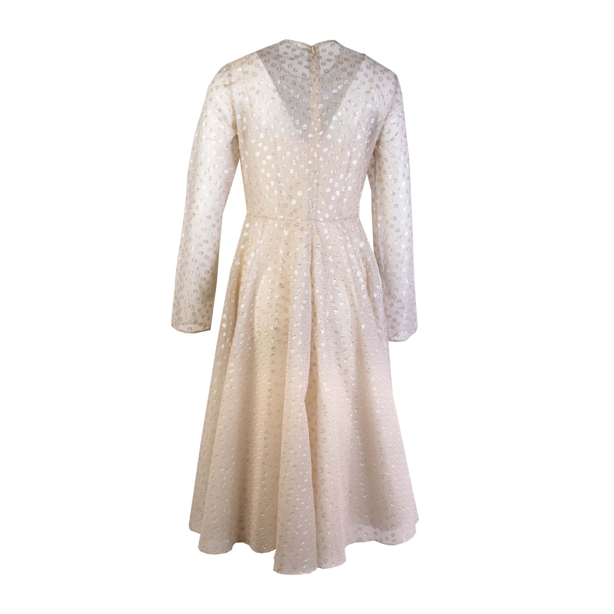 Lardini Ivory Embellished Tulle Dress - Fizigo