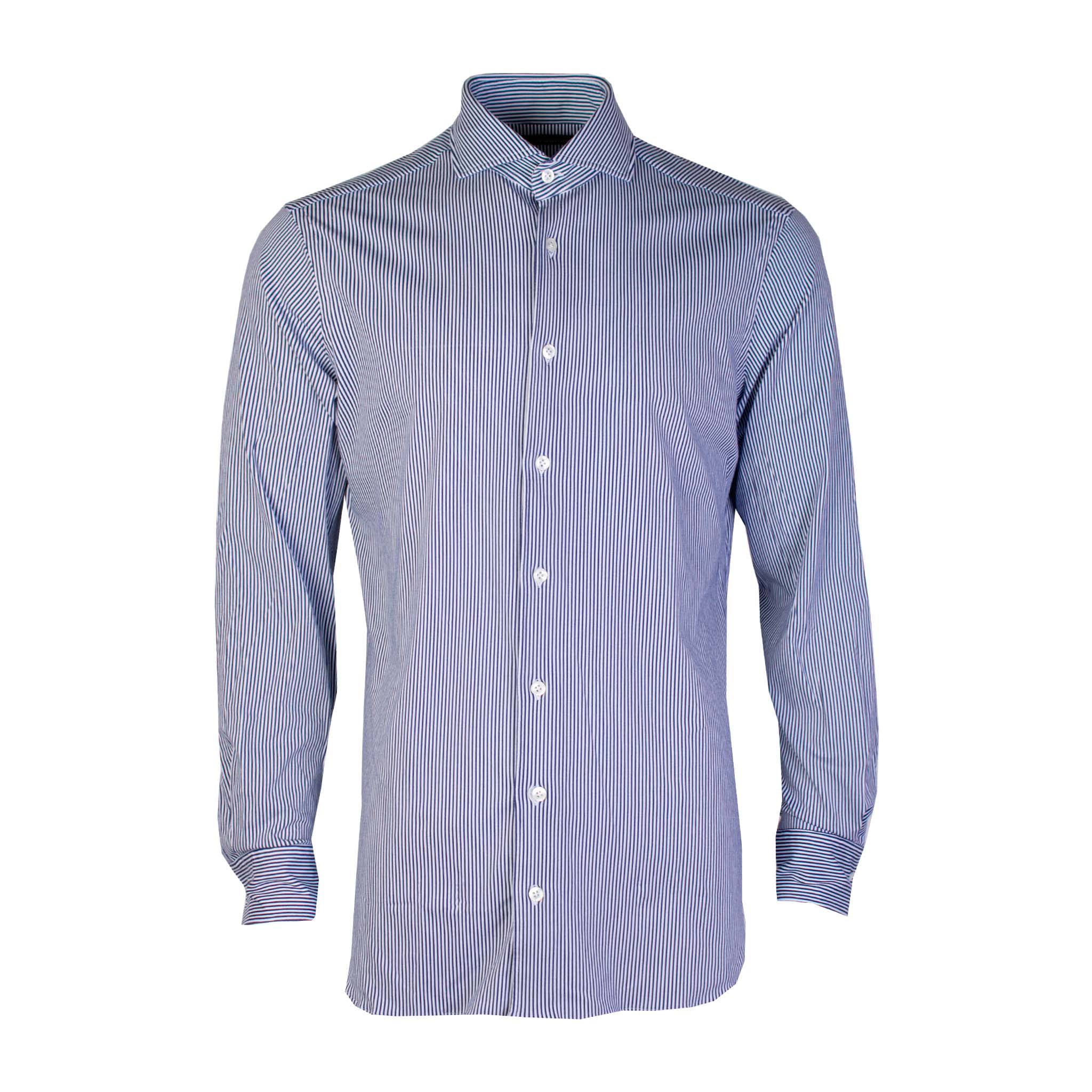 Lardini Light Blue Striped Regular Fit Shirt - Fizigo