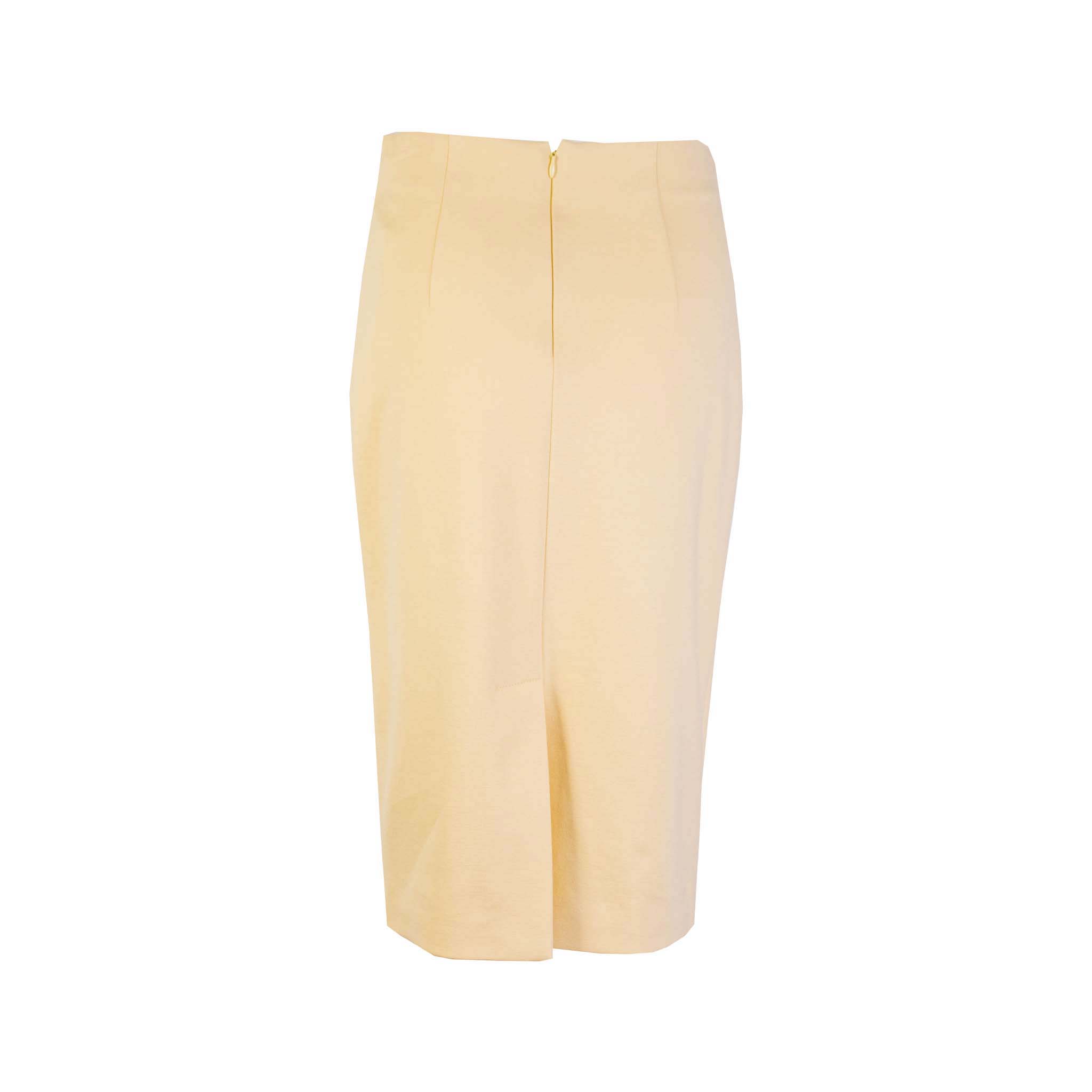 Lardini Yellow Viscose Pencil Skirt - Fizigo