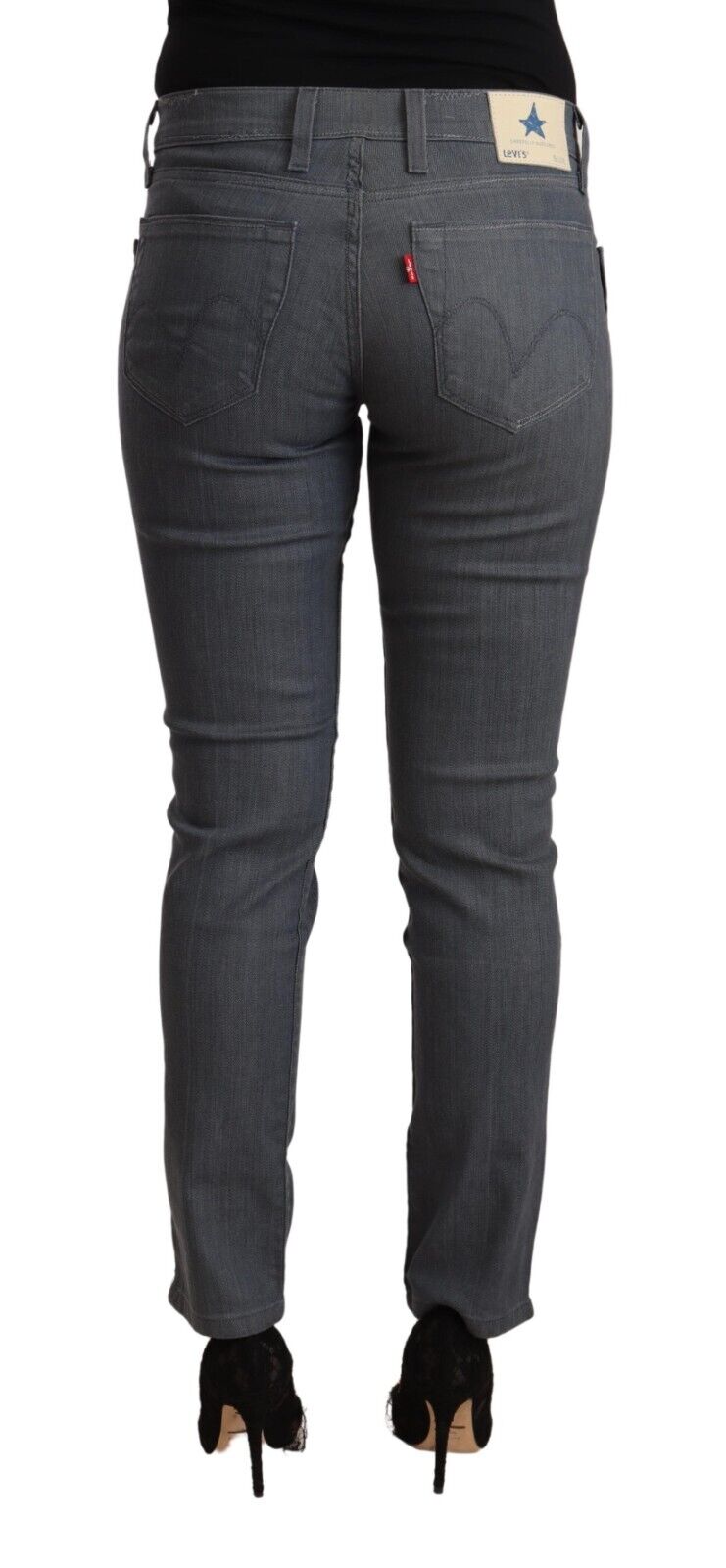 Levi's Gray Cotton Low Waist Skinny Denim Jeans - Fizigo