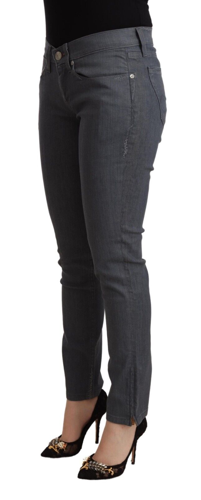Levi's Gray Cotton Low Waist Skinny Denim Jeans - Fizigo