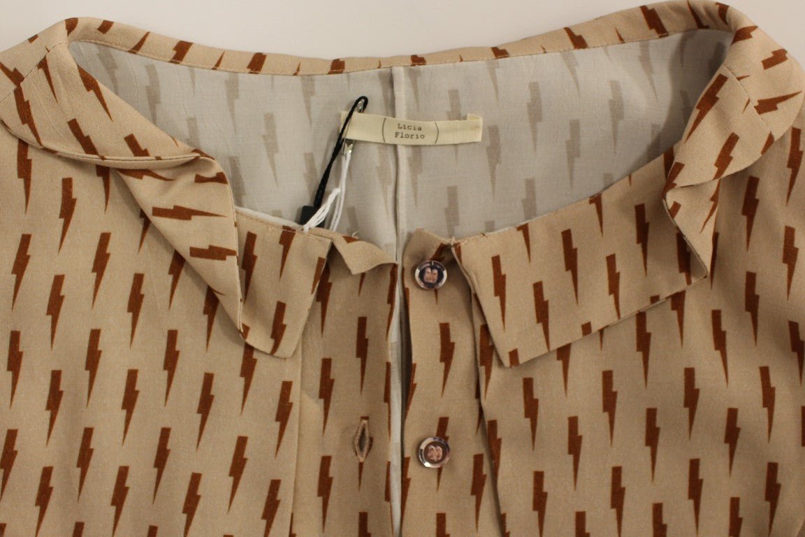 Licia Florio Pink Long Sleeve Button Front Blouse Shirt - Fizigo