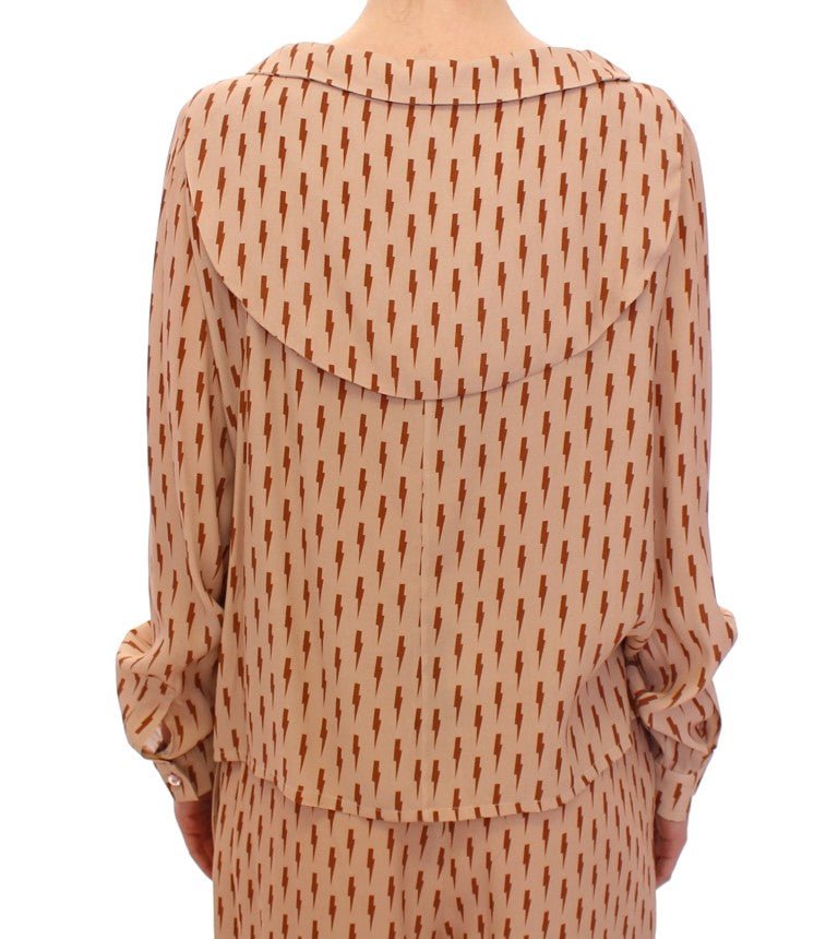 Licia Florio Pink Long Sleeve Button Front Blouse Shirt - Fizigo