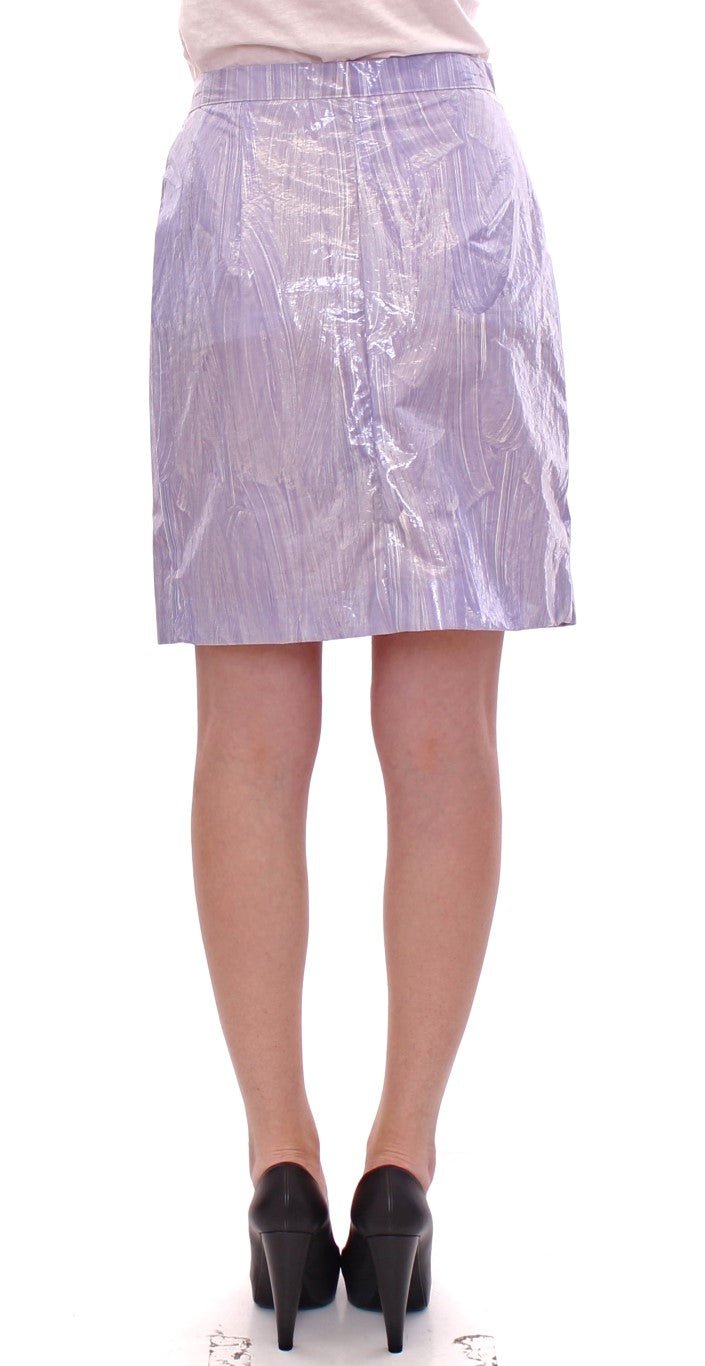 Licia Florio Purple Viscose Above-Knee Wrap Skirt - Fizigo