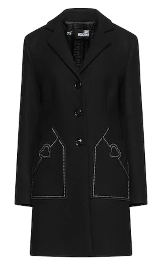 Love Moschino Black Wool Jackets & Coat - Fizigo