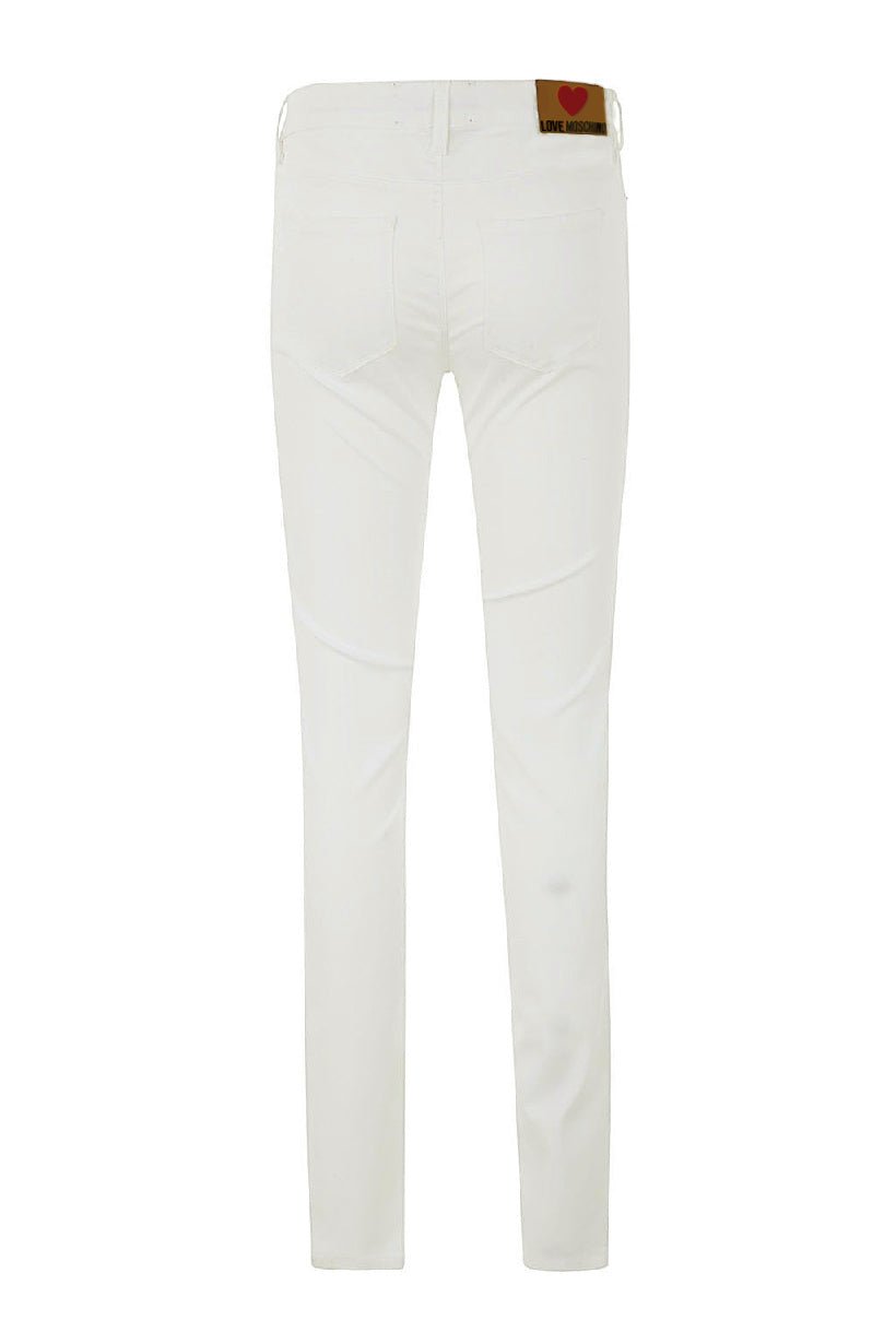 Love Moschino White Cotton Jeans & Pant - Fizigo
