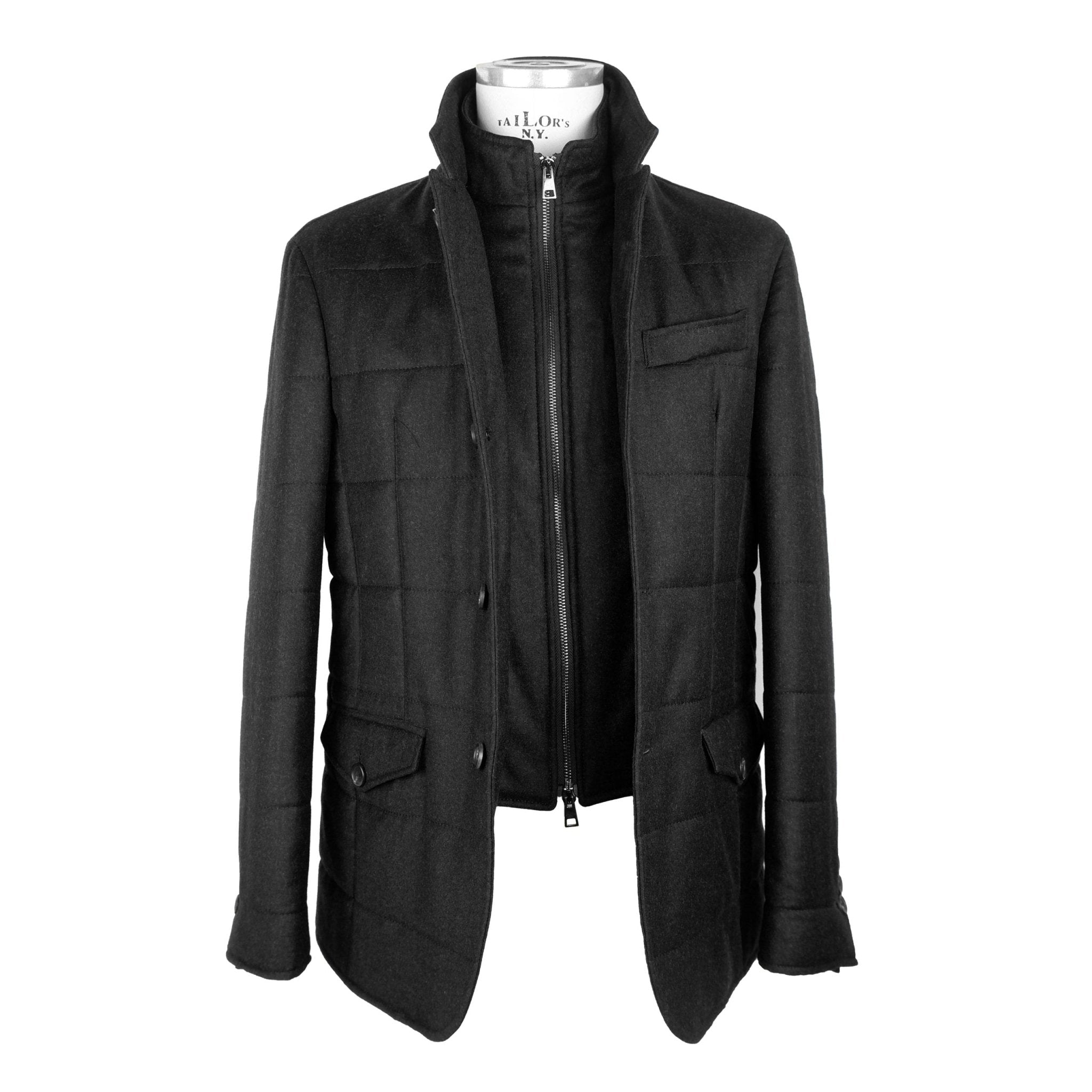 Made in Italy Black Wool Jacket - Fizigo