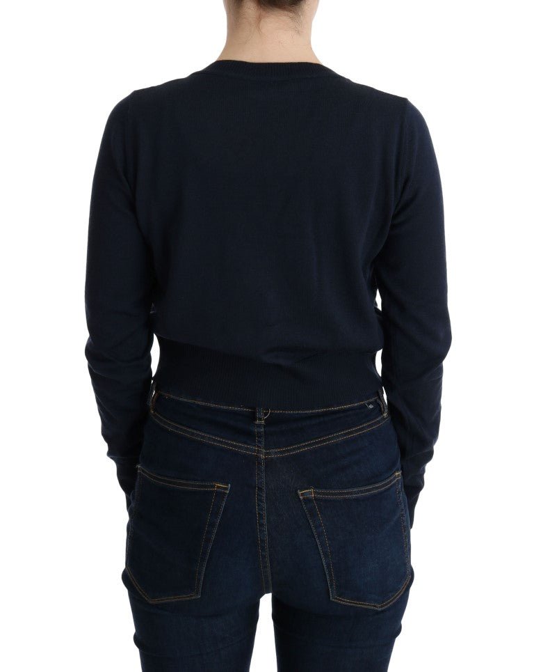 MARGHI LO' Blue Wool Blouse Sweater - Fizigo