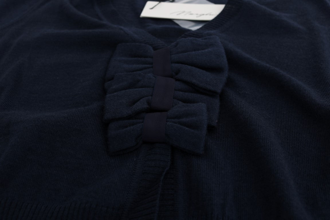 MARGHI LO' Blue Wool Blouse Sweater - Fizigo