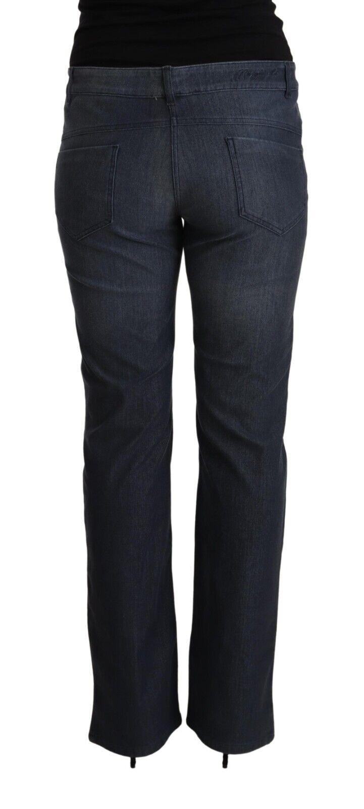 MARGHI LO' Dark Blue Cotton Straight Denim Jeans - Fizigo