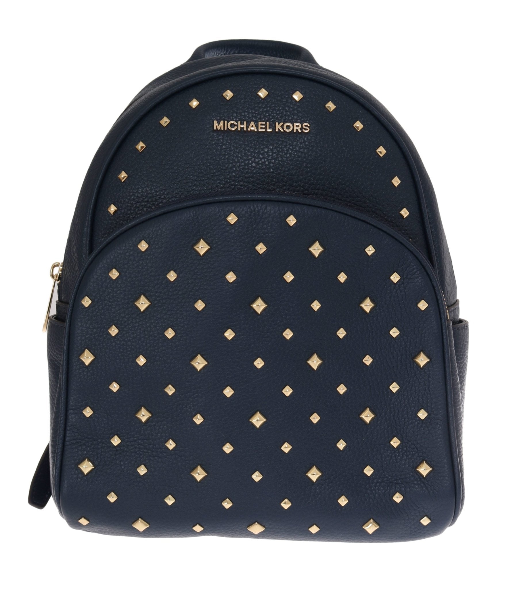 Michael Kors Navy Blue ABBEY Leather Backpack Bag - Fizigo
