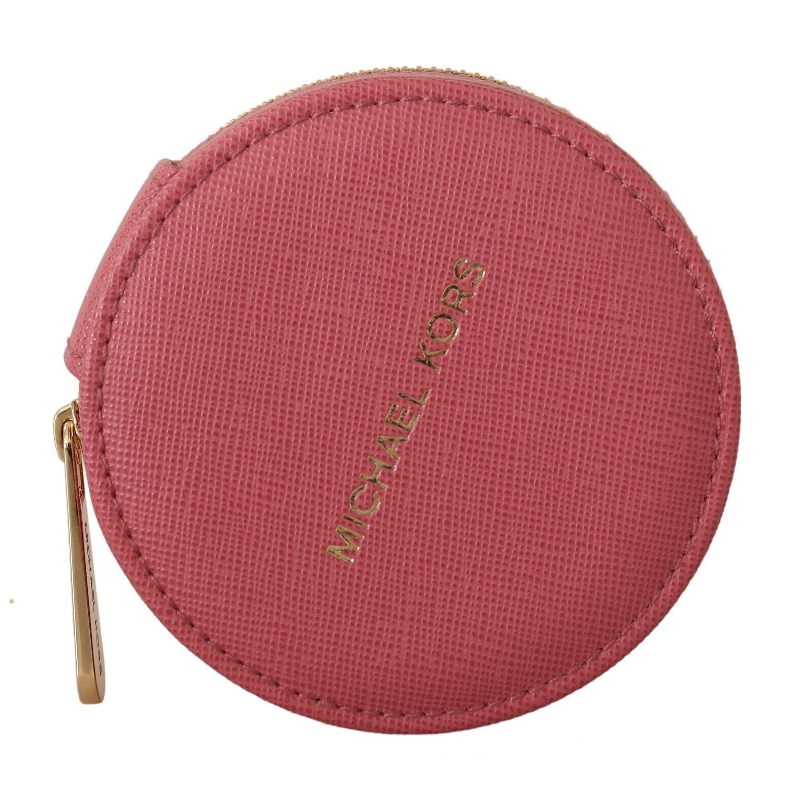 Michael Kors Pink Leather Zip Round Pouch Purse Storage Wallet - Fizigo