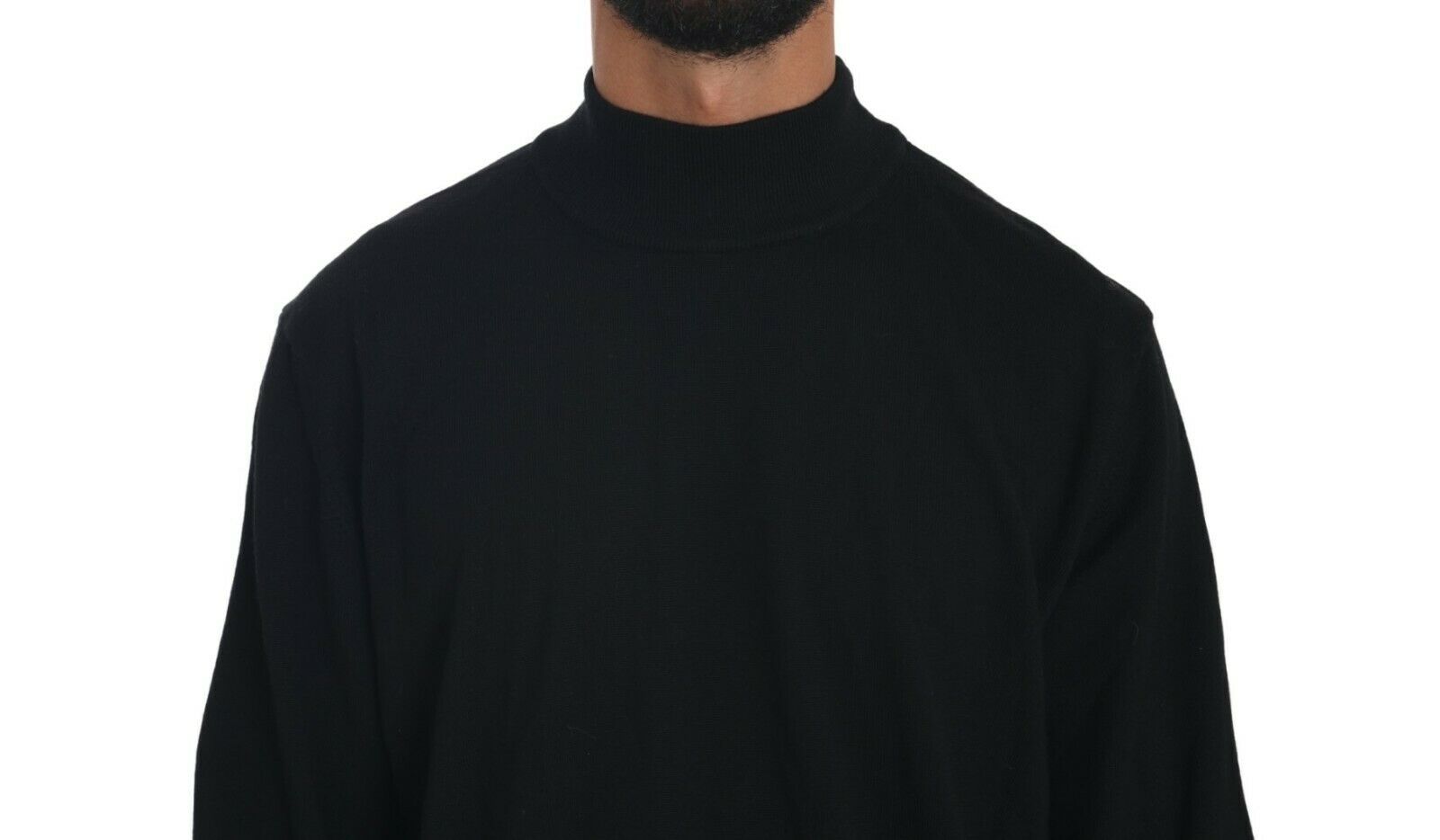 MILA SCHÖN Black Turtle Neck Pullover Top Virgin Wool Sweater - Fizigo