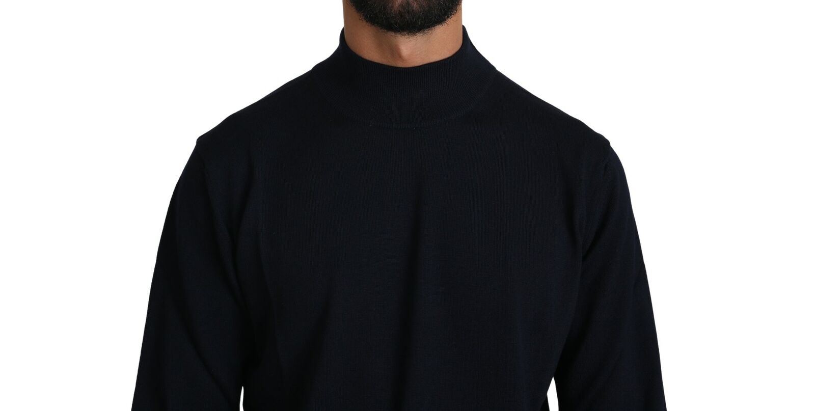 MILA SCHÖN Dark Blue Crewneck Pullover 100% Wool Sweater - Fizigo