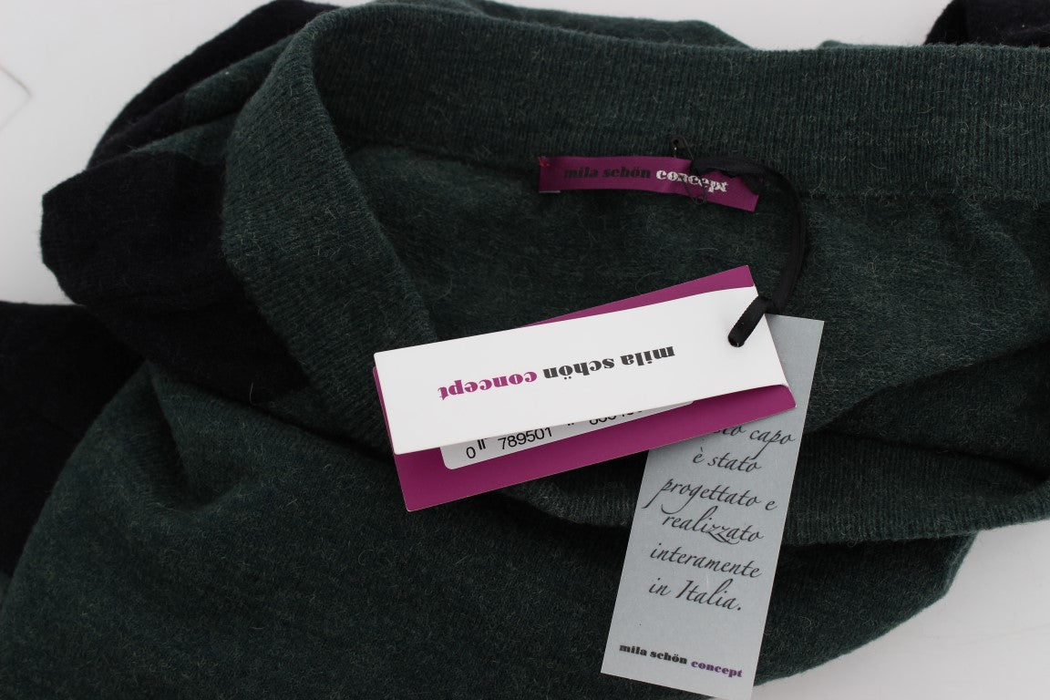 MILA SCHÖN Green Wool Blend Pencil Skirt - Fizigo