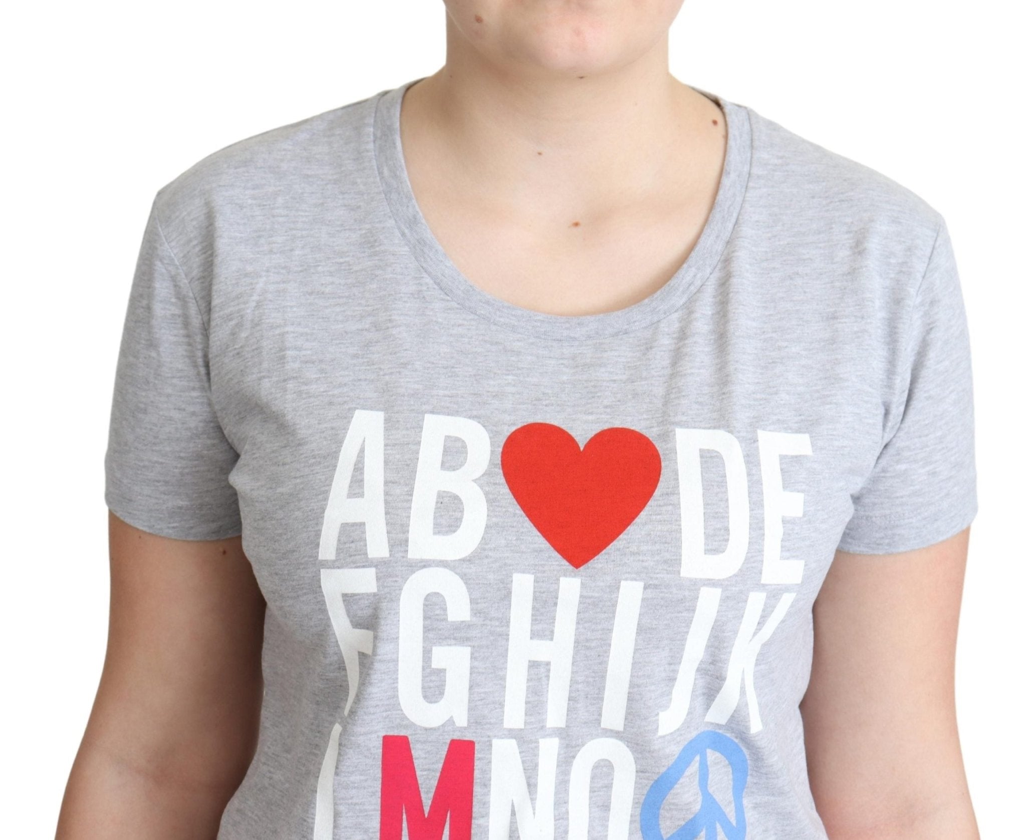 Moschino Gray Cotton Alphabet Letter Print T-shirt - Fizigo