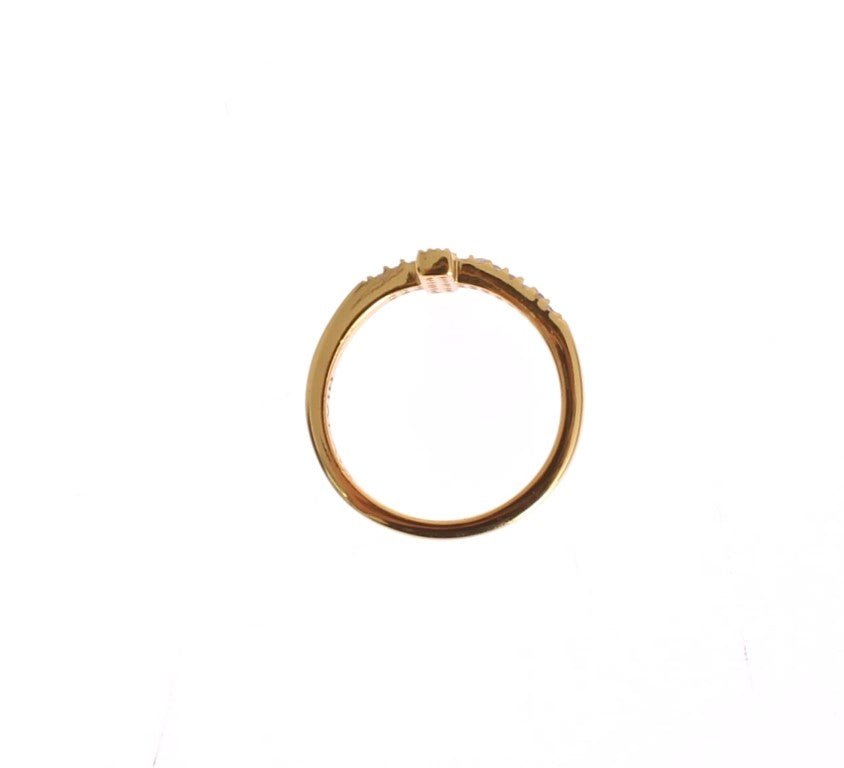 Nialaya Clear CZ Cross Gold 925 Ring - Fizigo