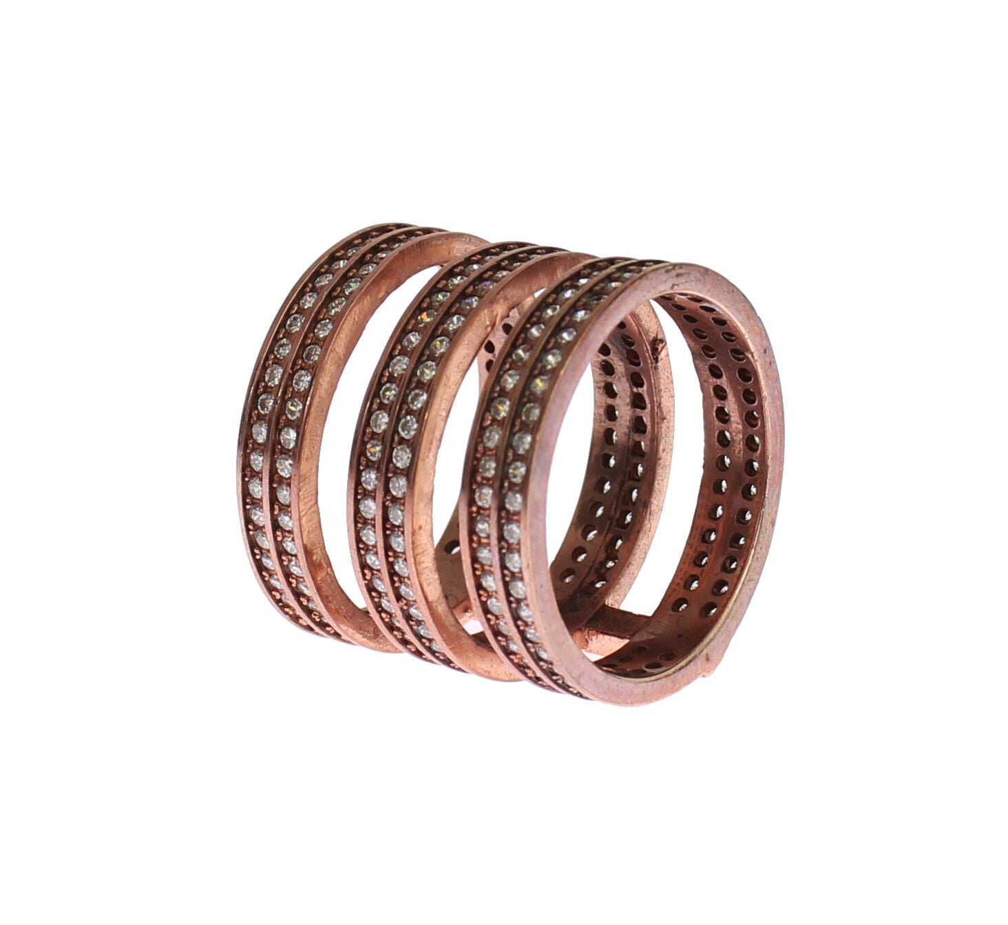Nialaya Gold 925 Silver Clear CZ Pink Ring - Fizigo