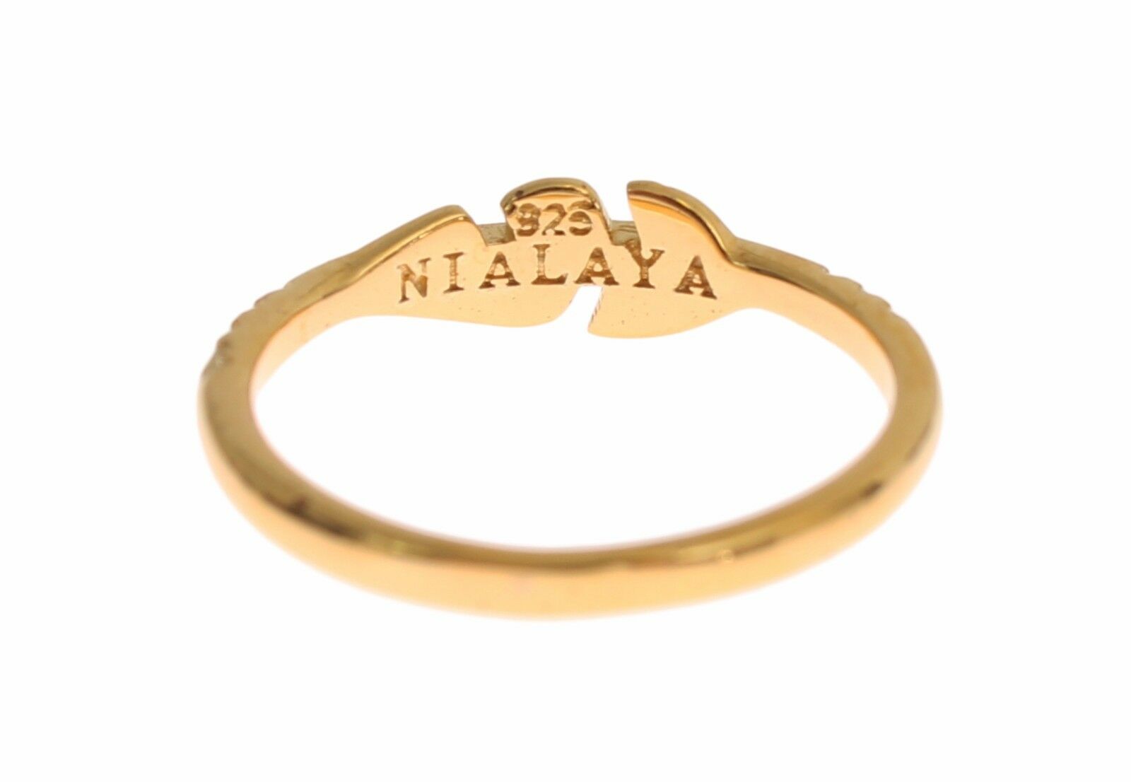 Nialaya Gold Clear CZ 925 Silver Ring - Fizigo
