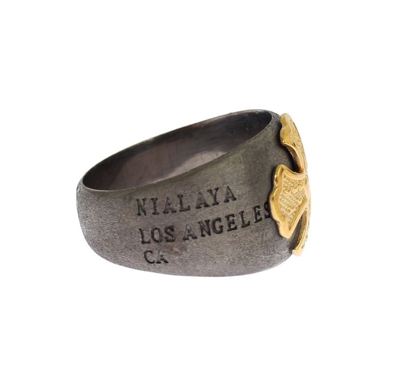 Nialaya Gold Crest 925 Sterling Silver Ring - Fizigo