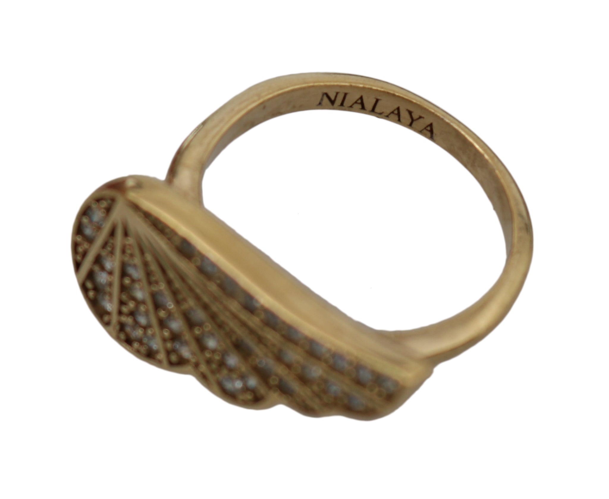 Nialaya Gold Wing Clear CZ 925 Silver Authentic Women - Fizigo