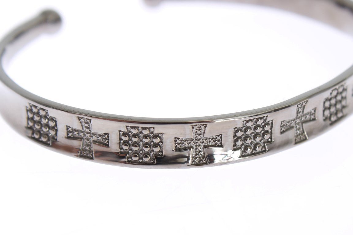 Nialaya Gray Rhodium 925 Silver Bangle Bracelet - Fizigo