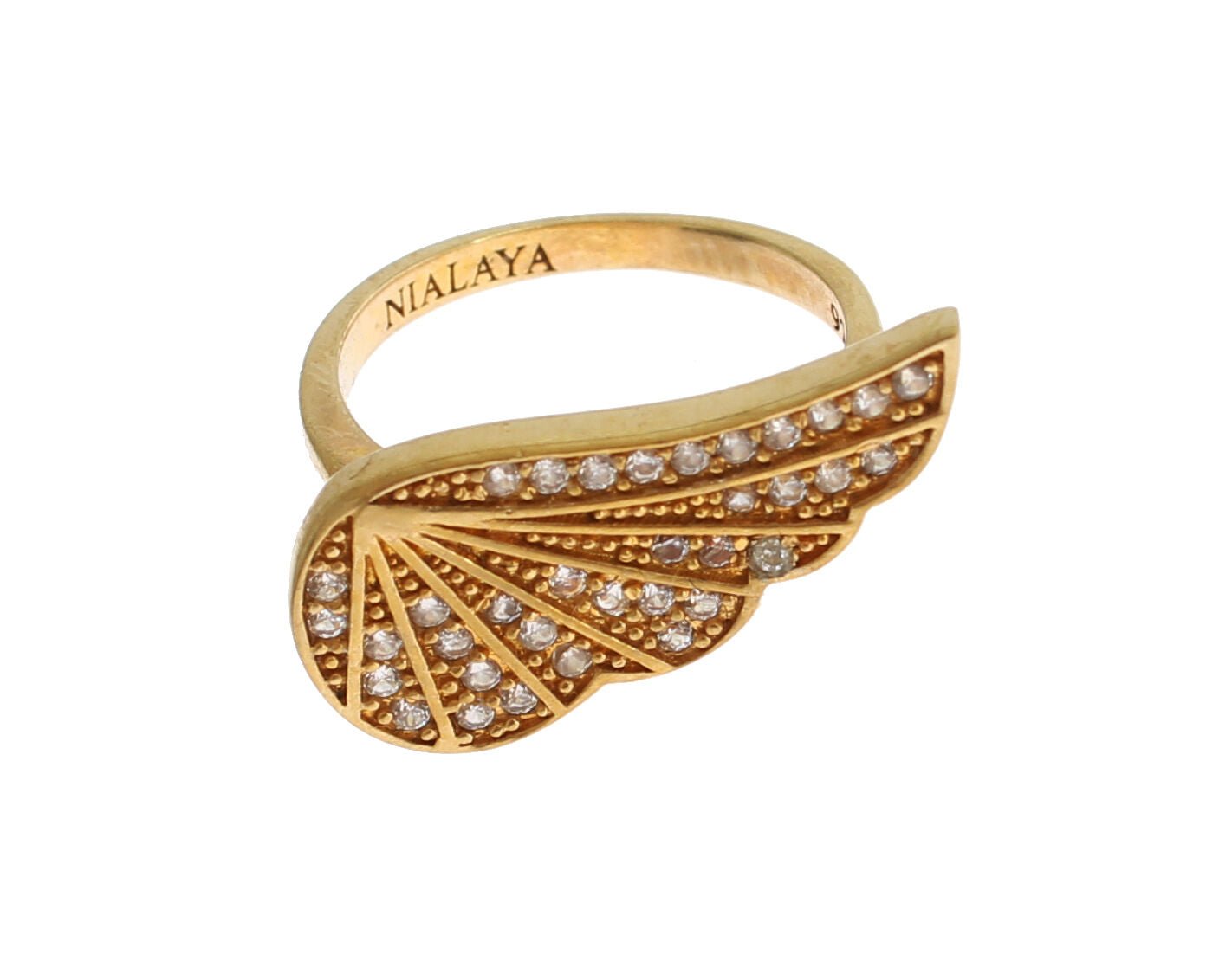 Nialaya Womens Clear CZ Gold 925 Silver Authentic Ring - Fizigo