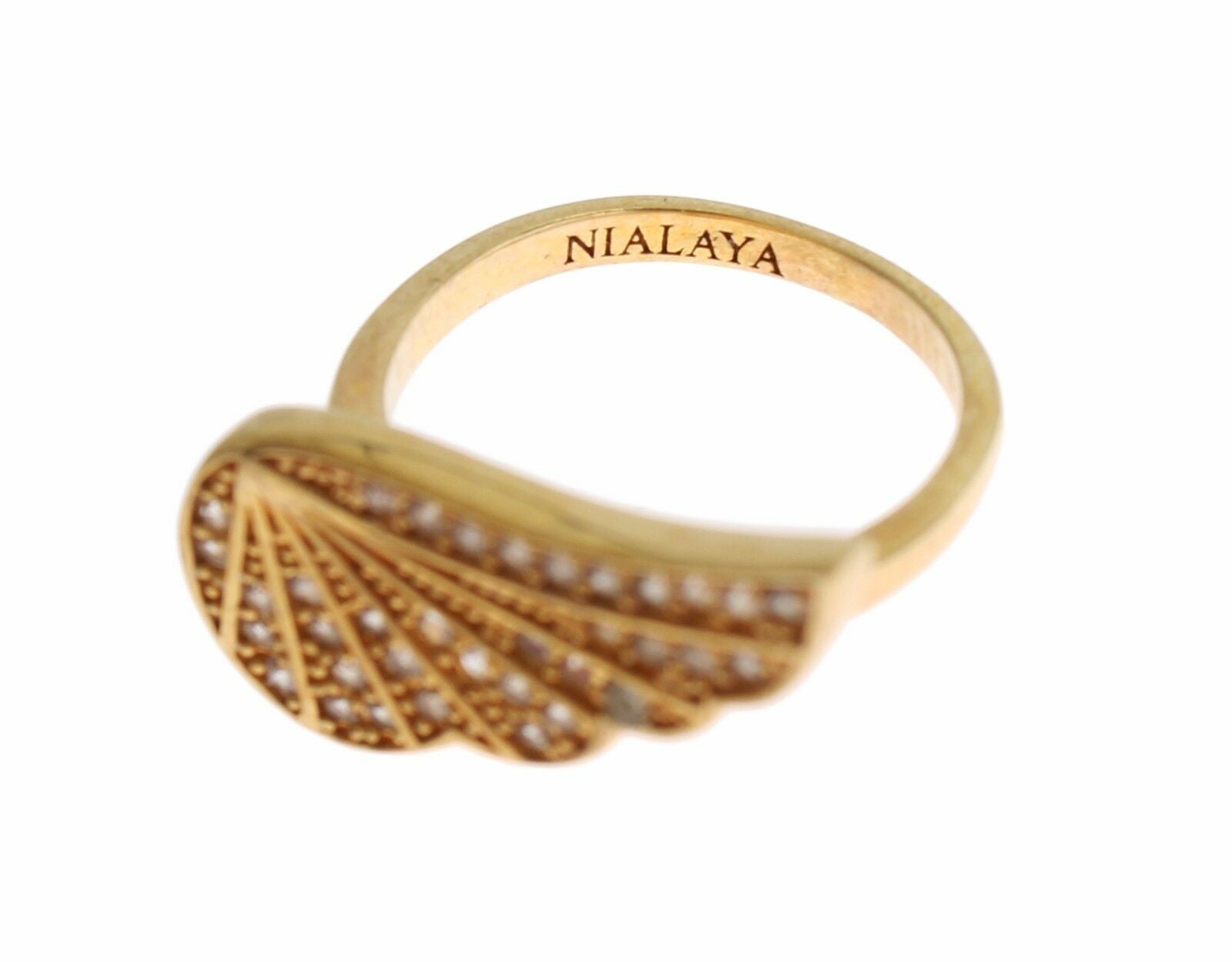 Nialaya Womens Clear CZ Gold 925 Silver Authentic Ring - Fizigo