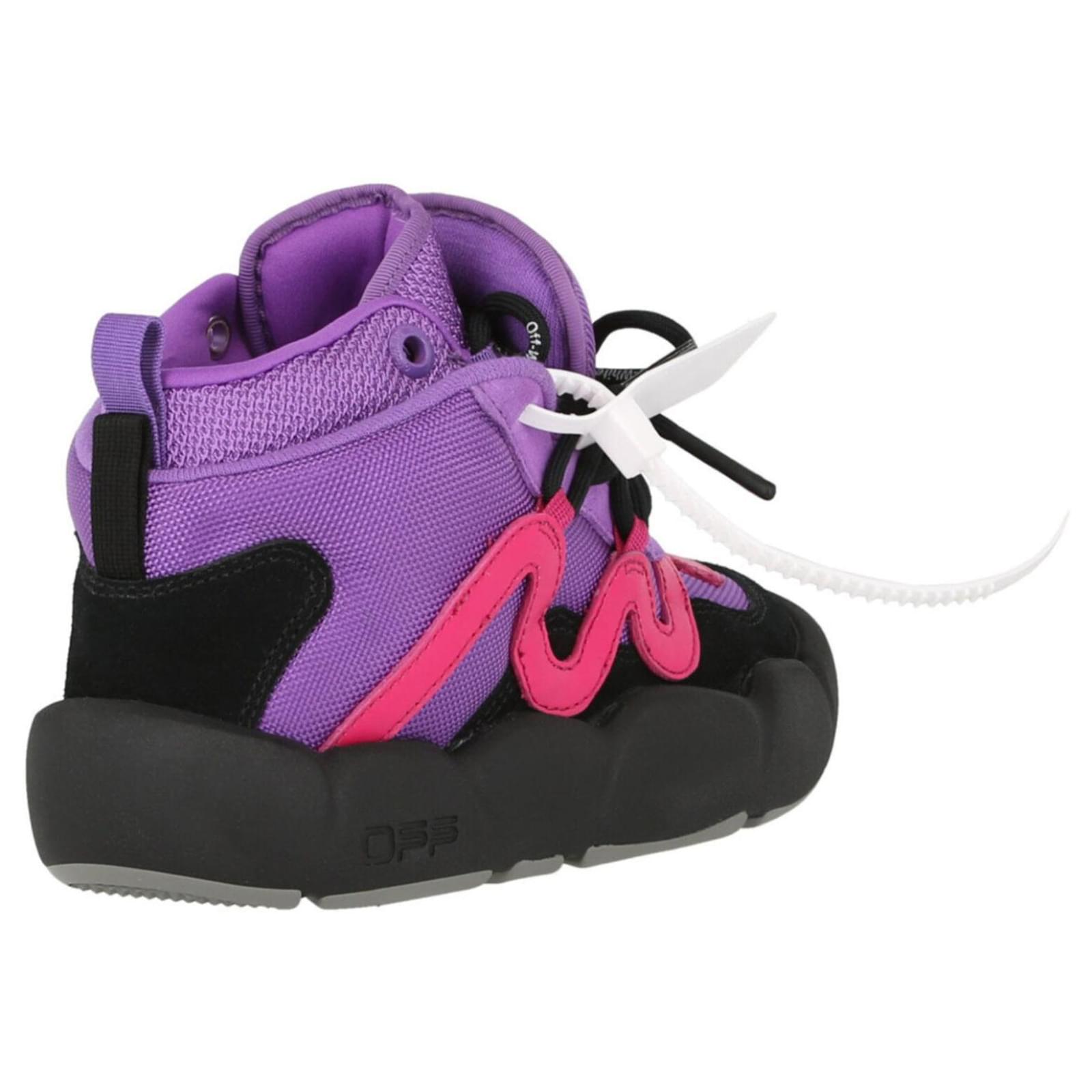 Off-White Purple Polyester Sneaker - Fizigo