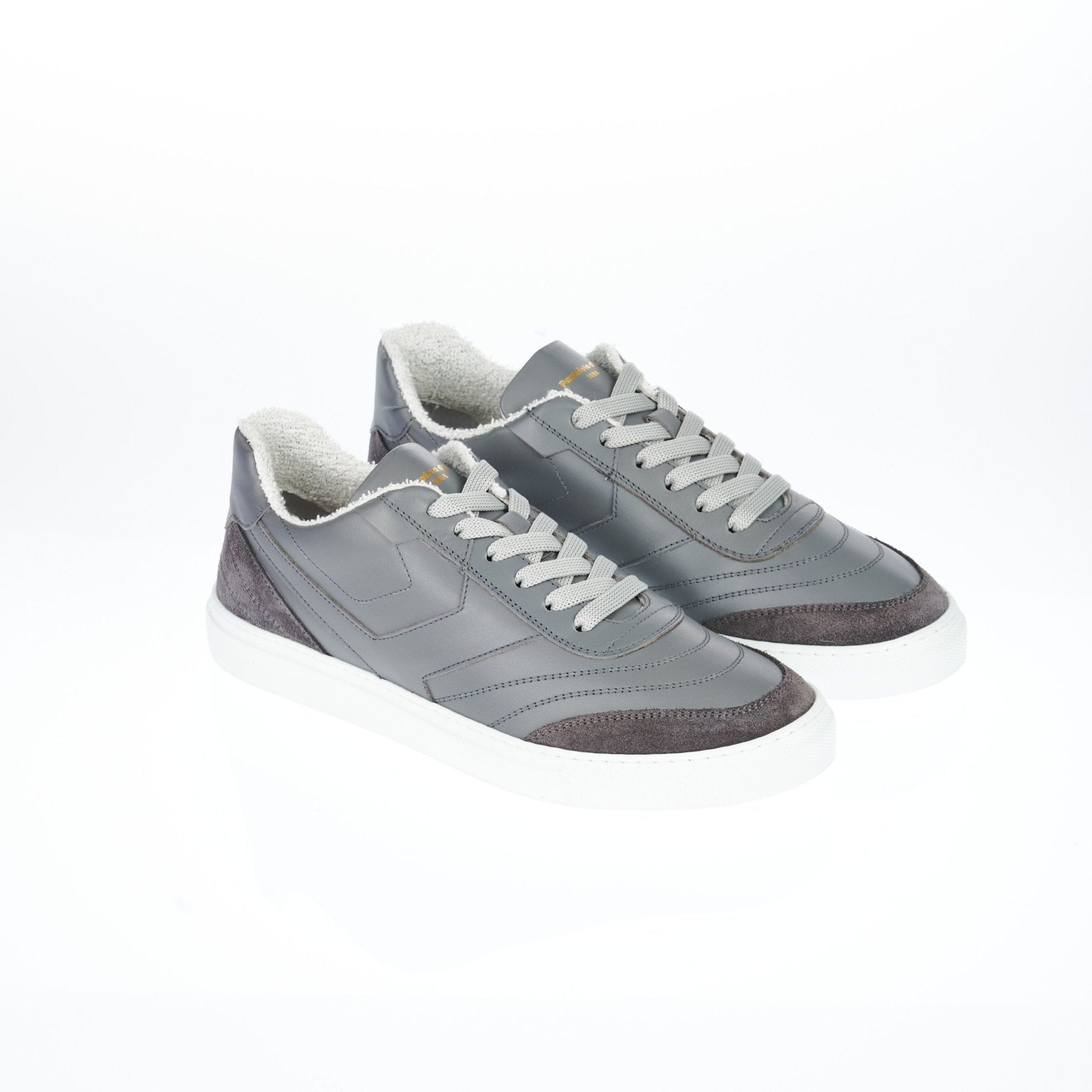 Pantofola D'Oro Gray Leather Sneaker - Fizigo