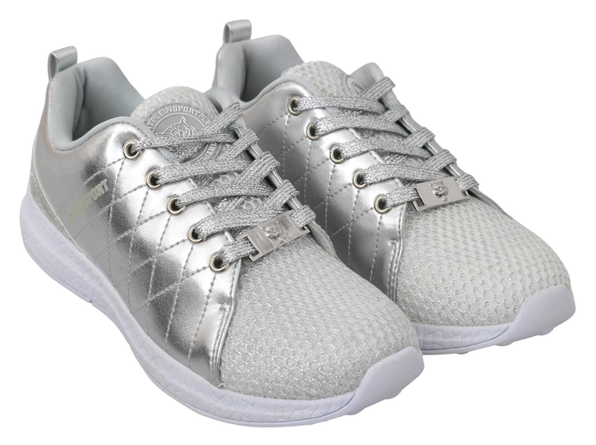 Philipp Plein Gisella Silver Polyester Sneakers Shoes - Fizigo