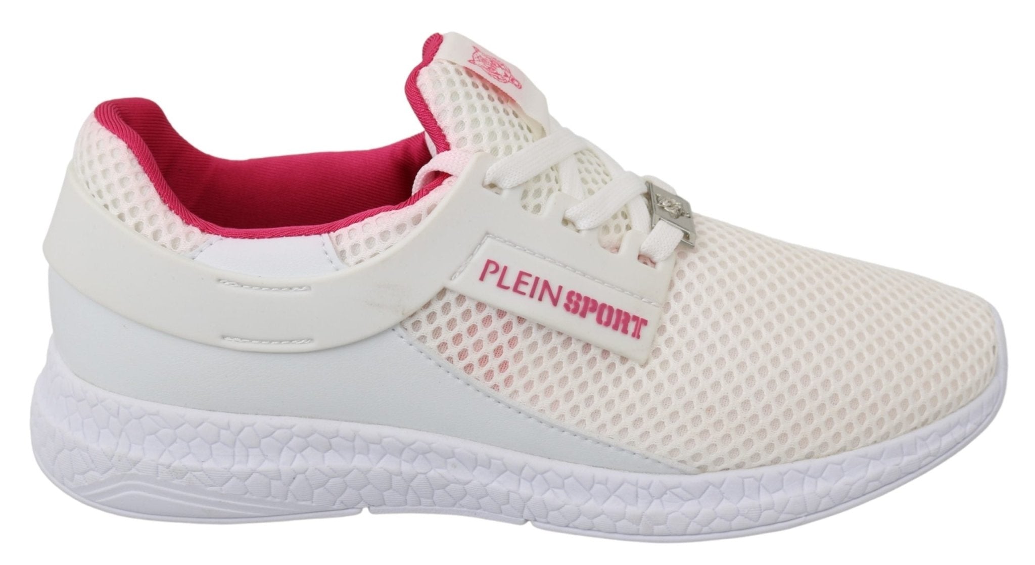 Philipp Plein White Pink Polyester Becky Sneakers Shoes - Fizigo