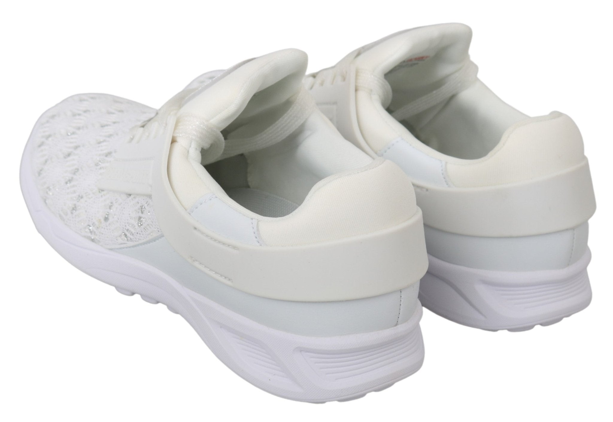 Philipp Plein White Polyester Casual Sneakers Shoes - Fizigo