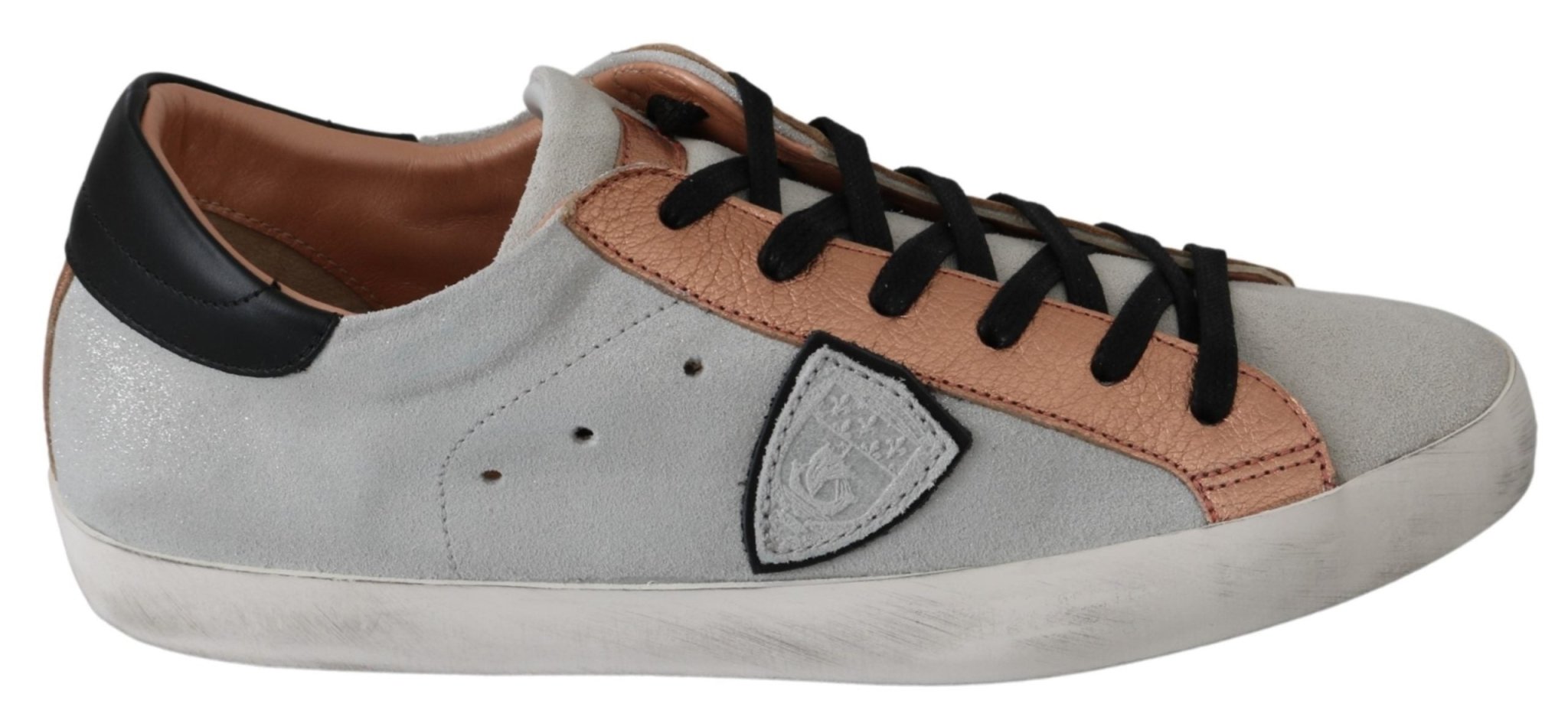Philippe Model Gray Rose Leather Casual Mens Sneakers Shoes - Fizigo